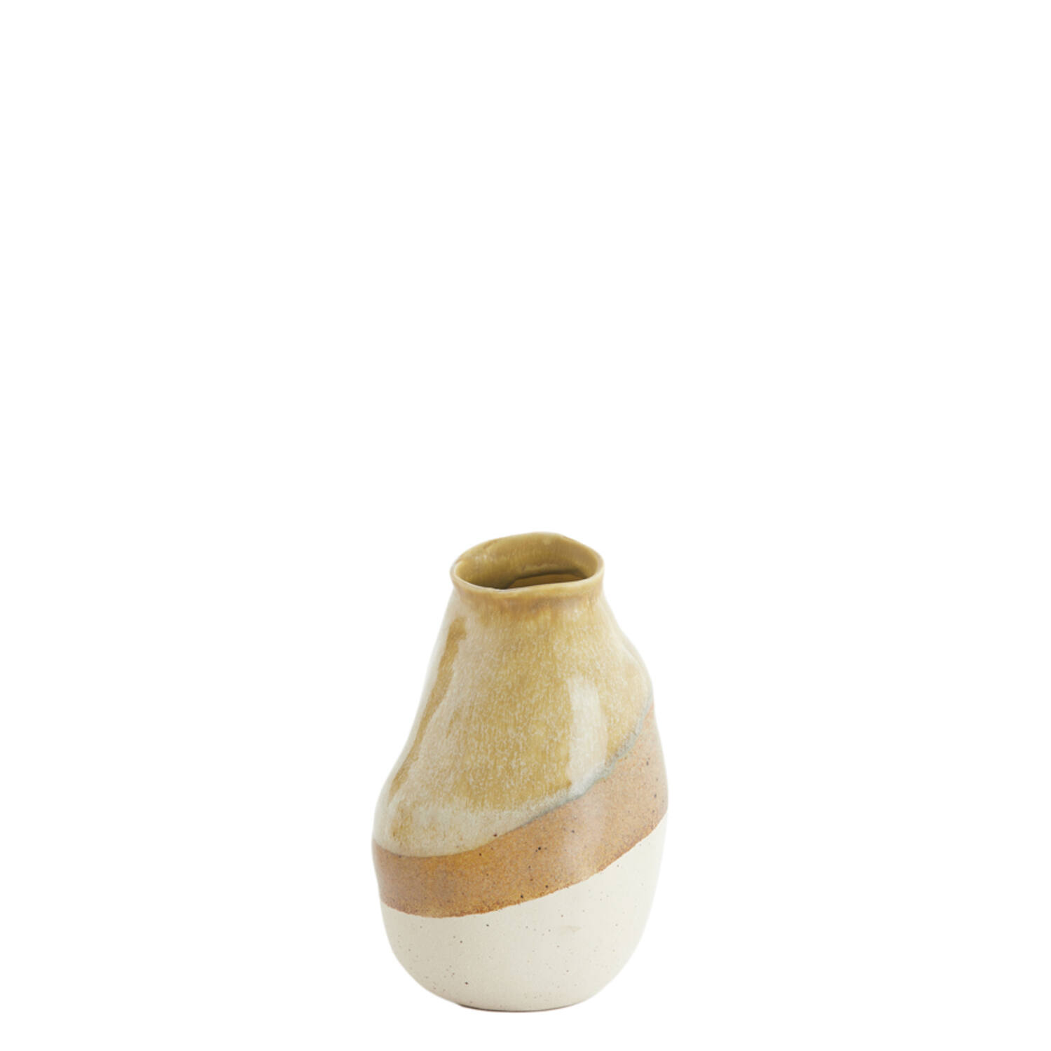 Vase deco 12x11,5x19 cm YULARA ceramics brown+cream