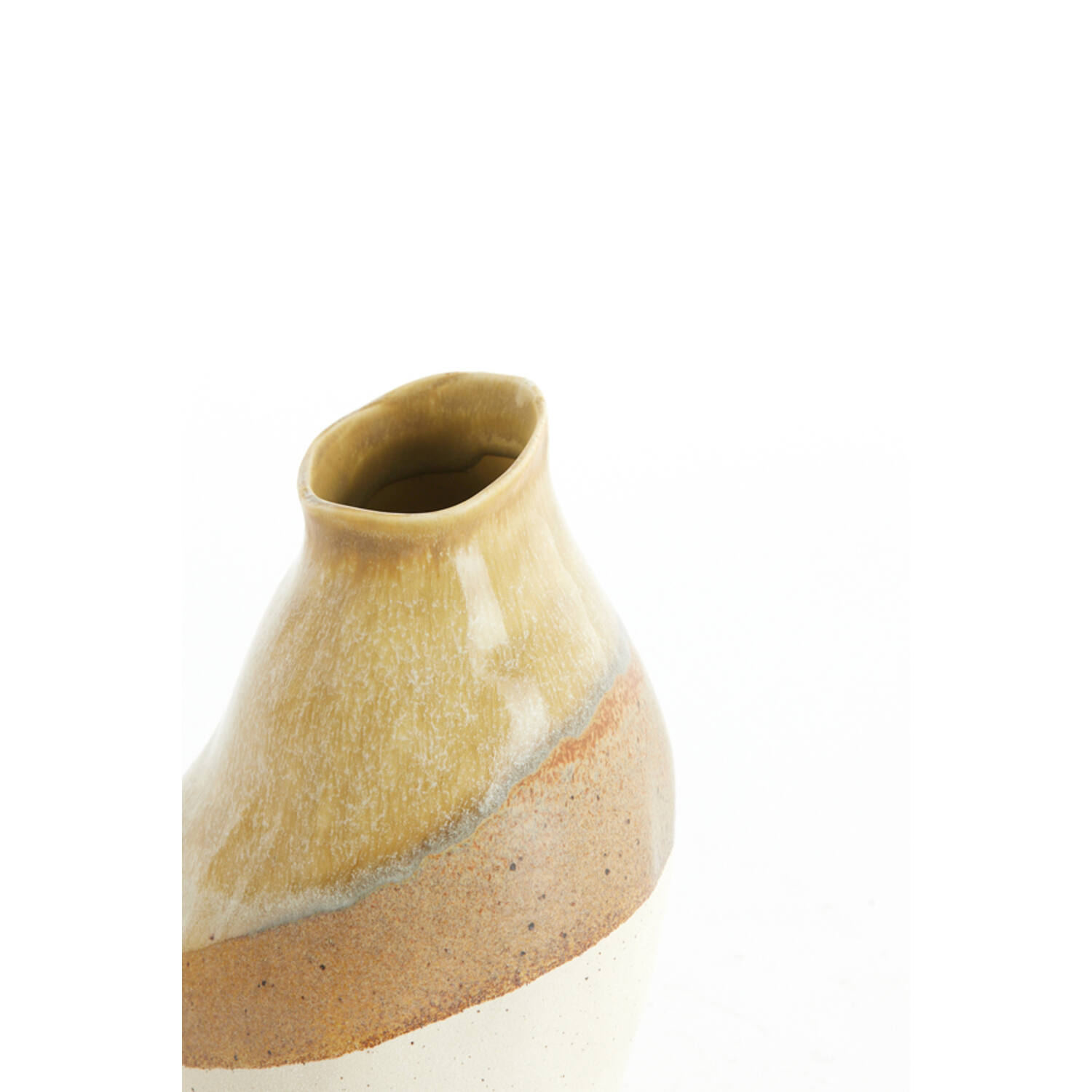 Vase deco 12x11,5x19 cm YULARA ceramics brown+cream