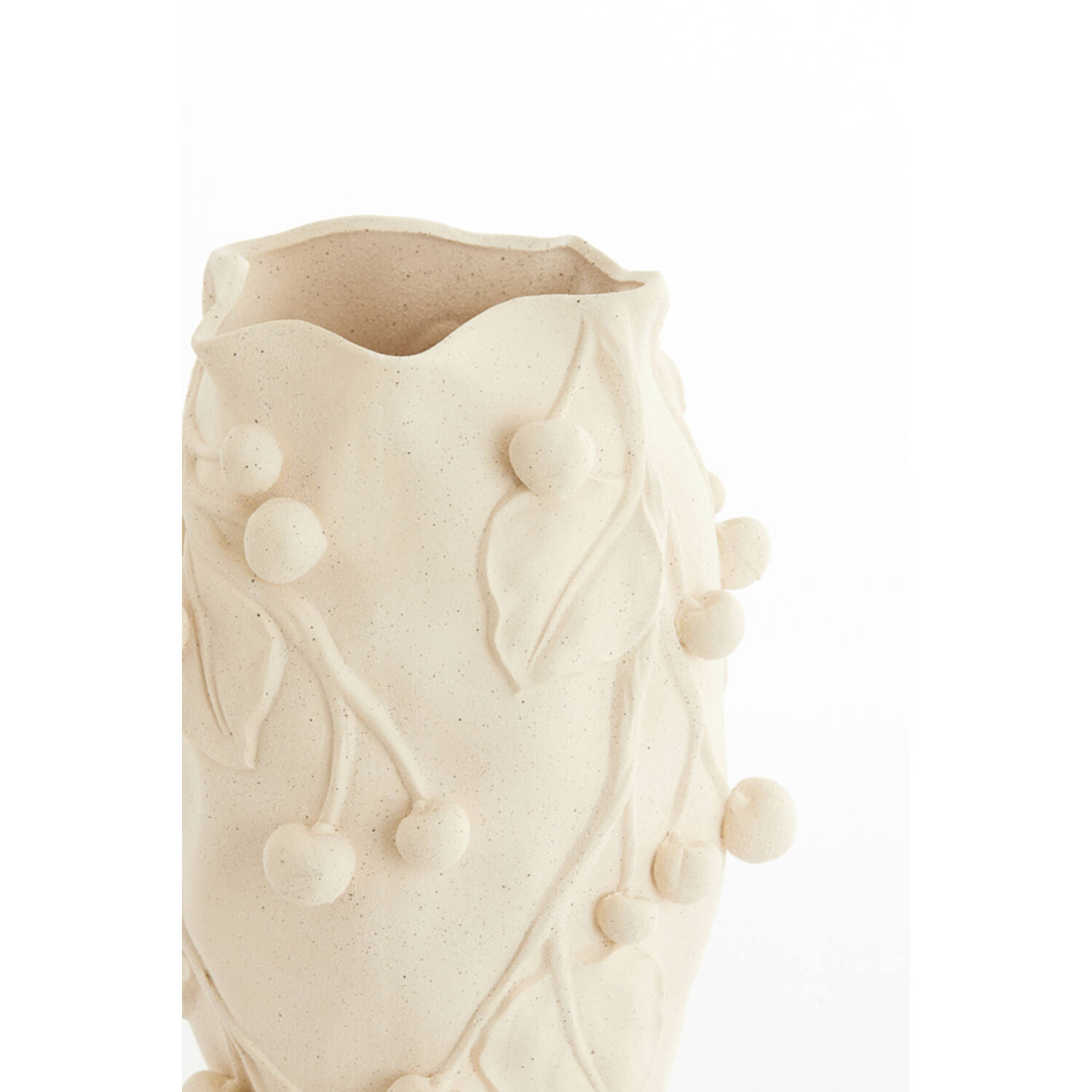 Vase deco 30x28x45 cm CHERRY ceramics matt cream