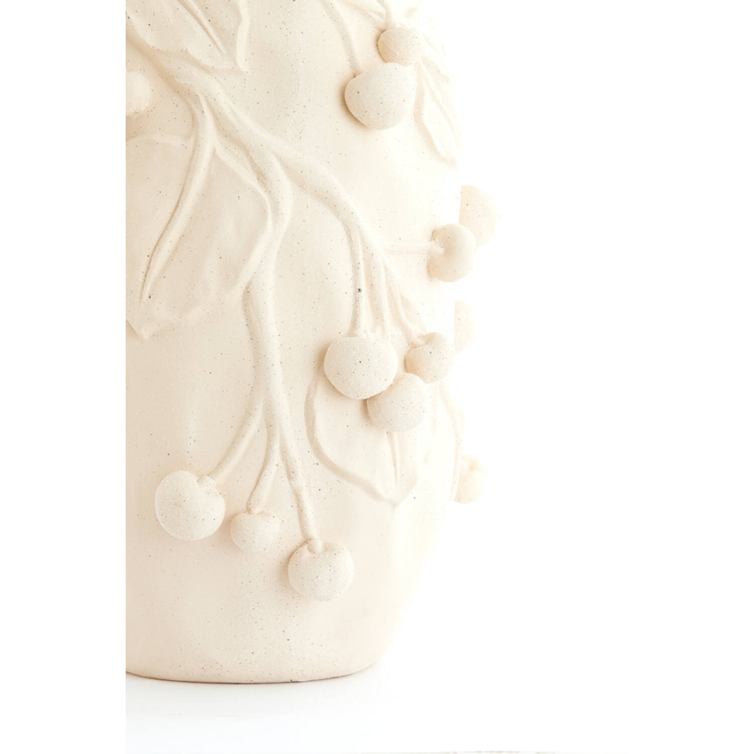 Vase deco 30x28x45 cm CHERRY ceramics matt cream