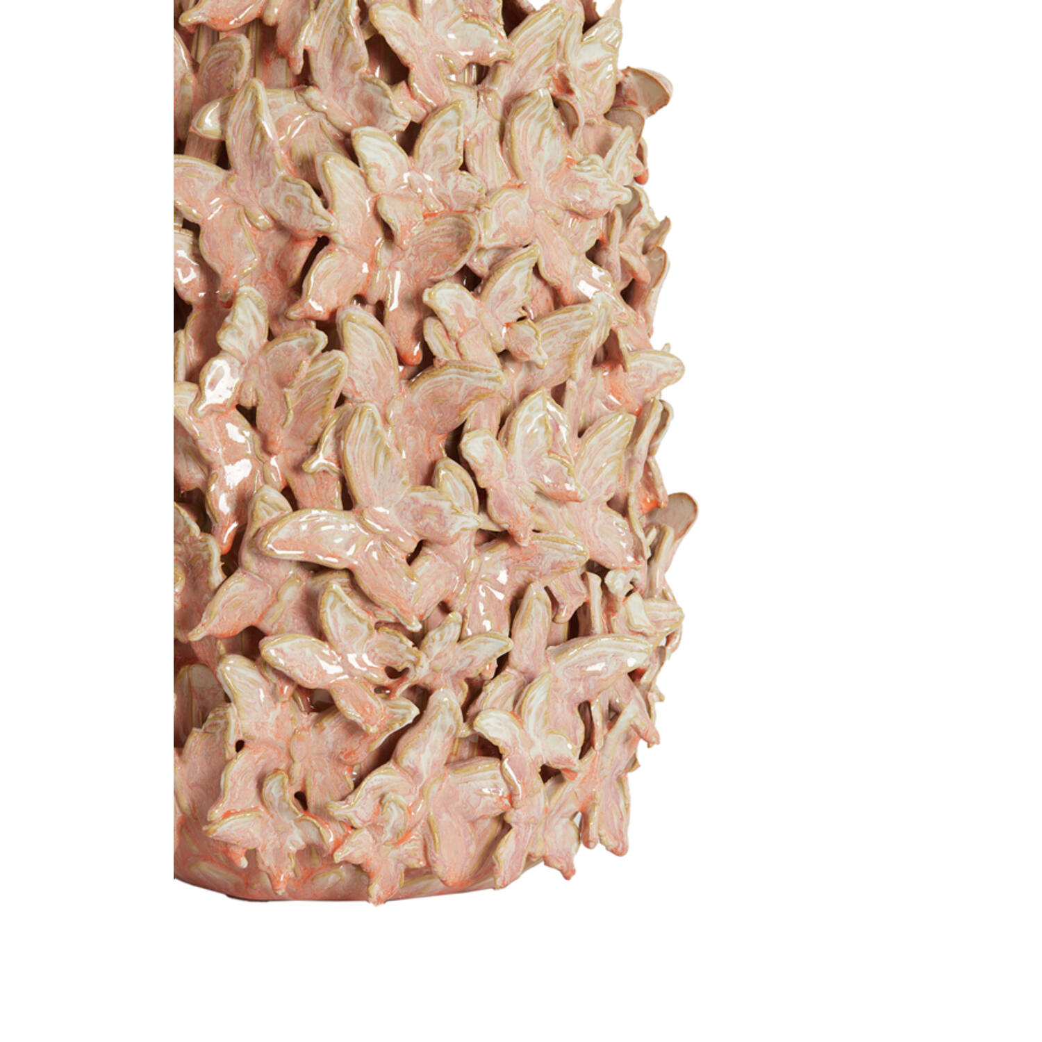 Vaas deco Ø17x26 cm MARIPOSA keramiek roze