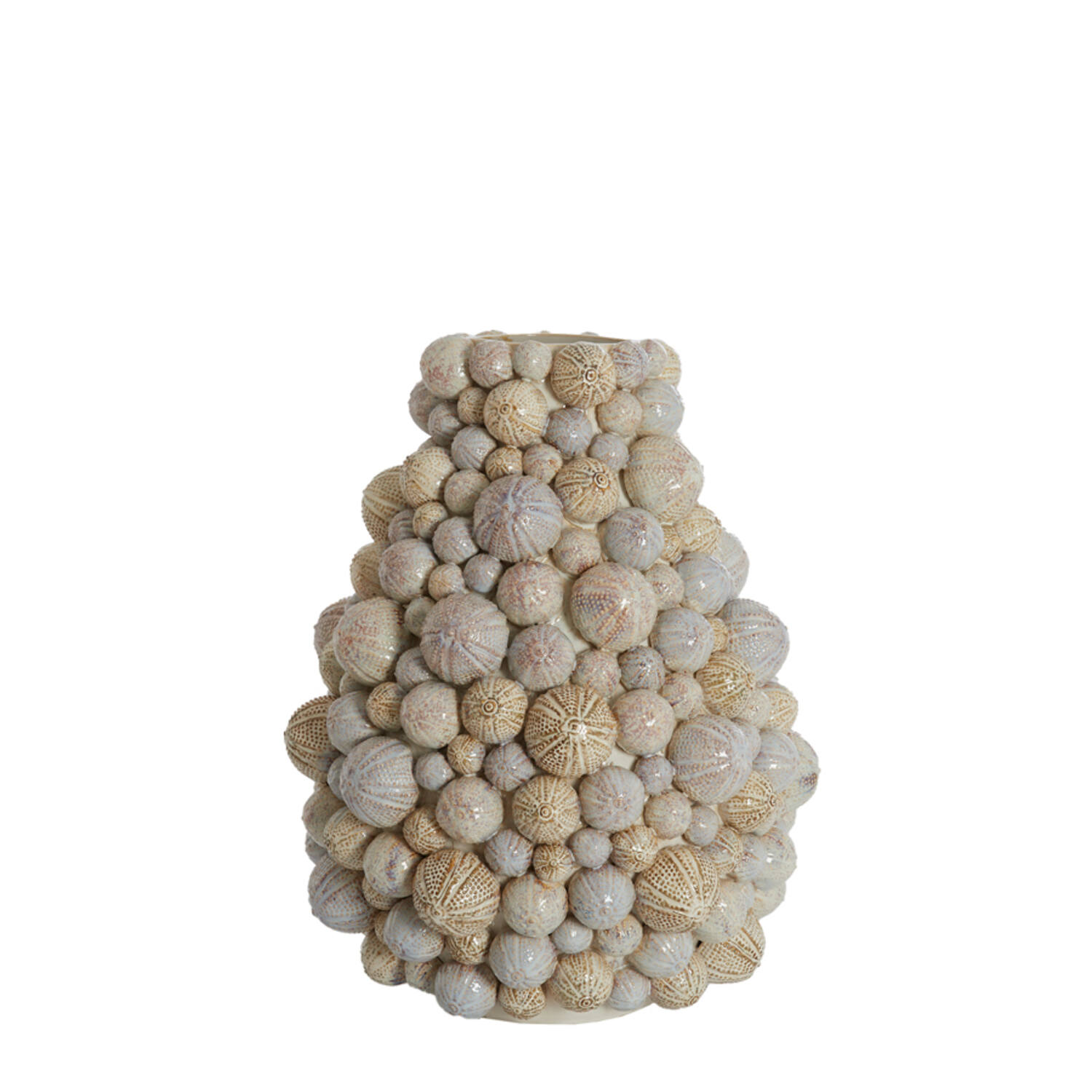 Vase deco Ø40x49 cm SEA URCHIN ceramics cream-sand