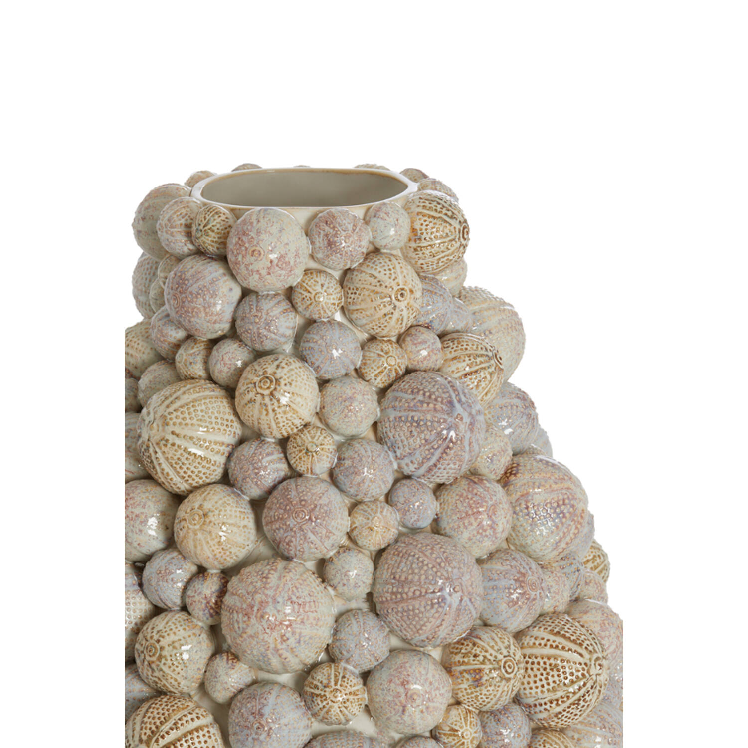 Vase deco Ø40x49 cm SEA URCHIN ceramics cream-sand