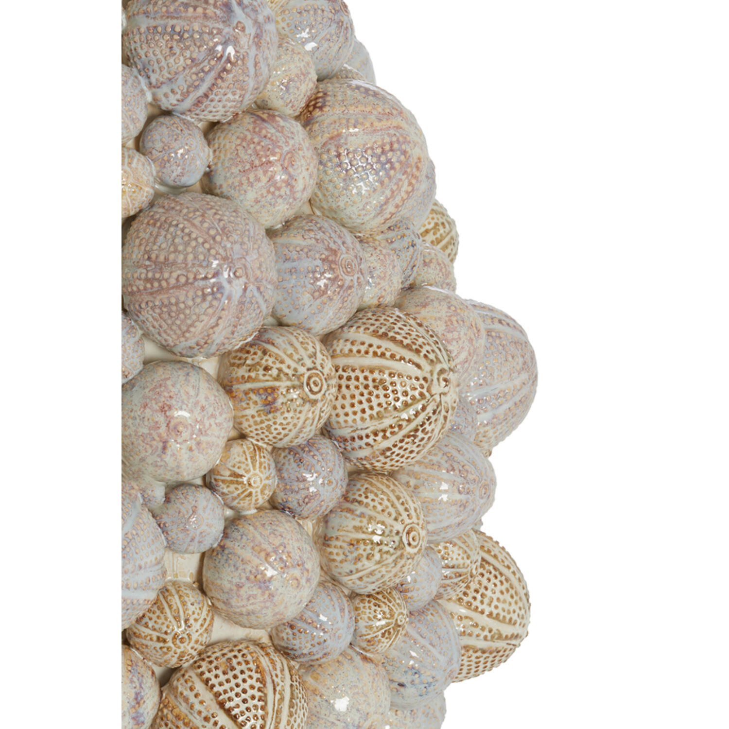 Vase deco Ø40x49 cm SEA URCHIN ceramics cream-sand