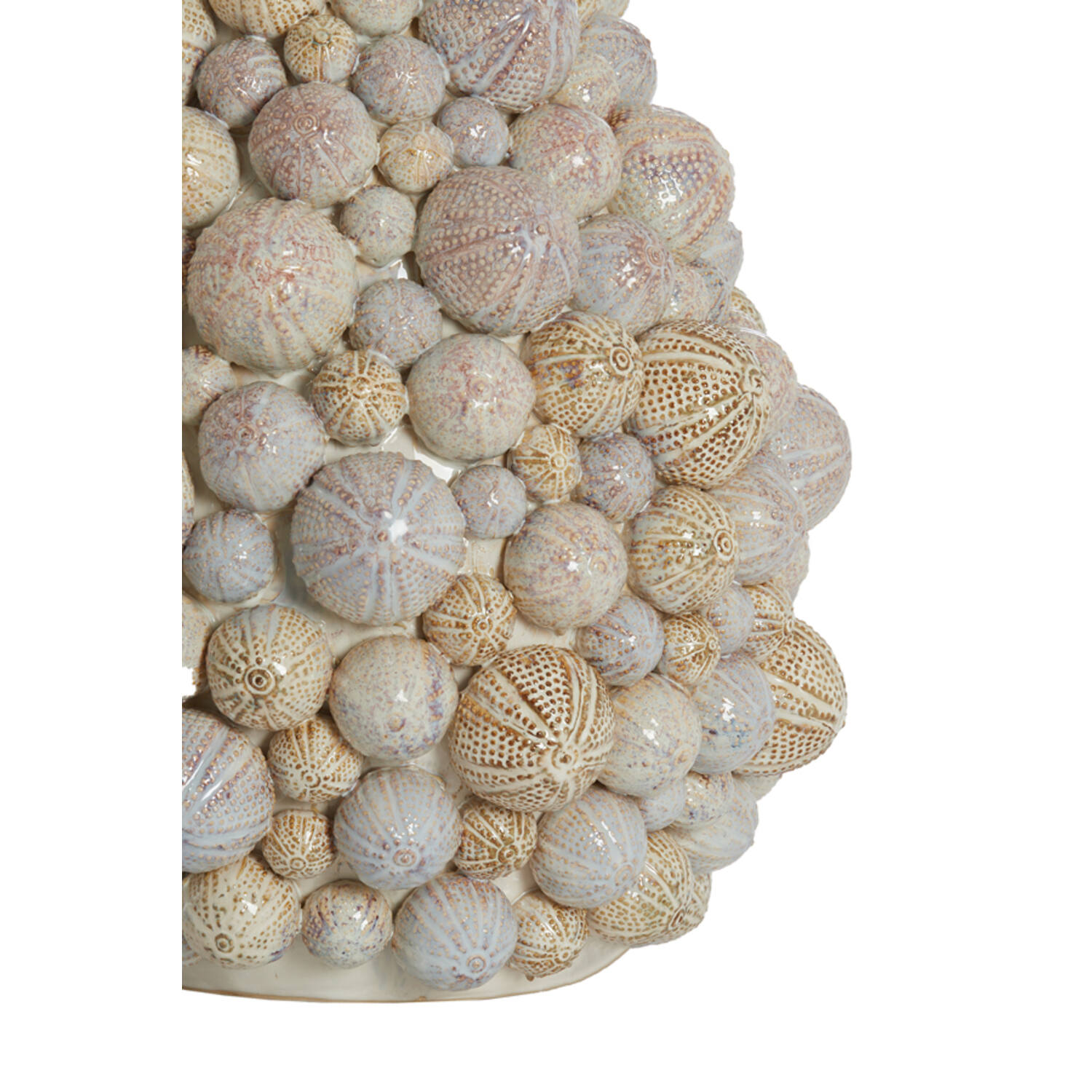 Vase deco Ø40x49 cm SEA URCHIN ceramics cream-sand