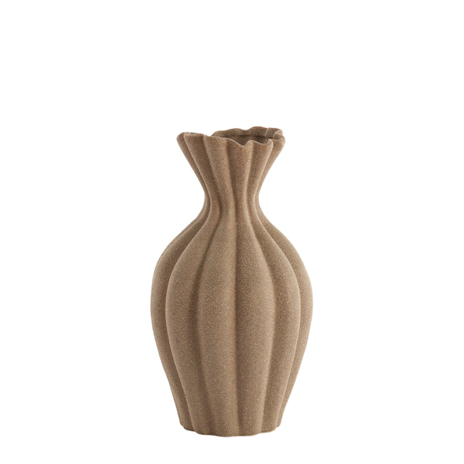 Vase deco Ø21,5x40,5 cm SILLIAN ceramics matt brown
