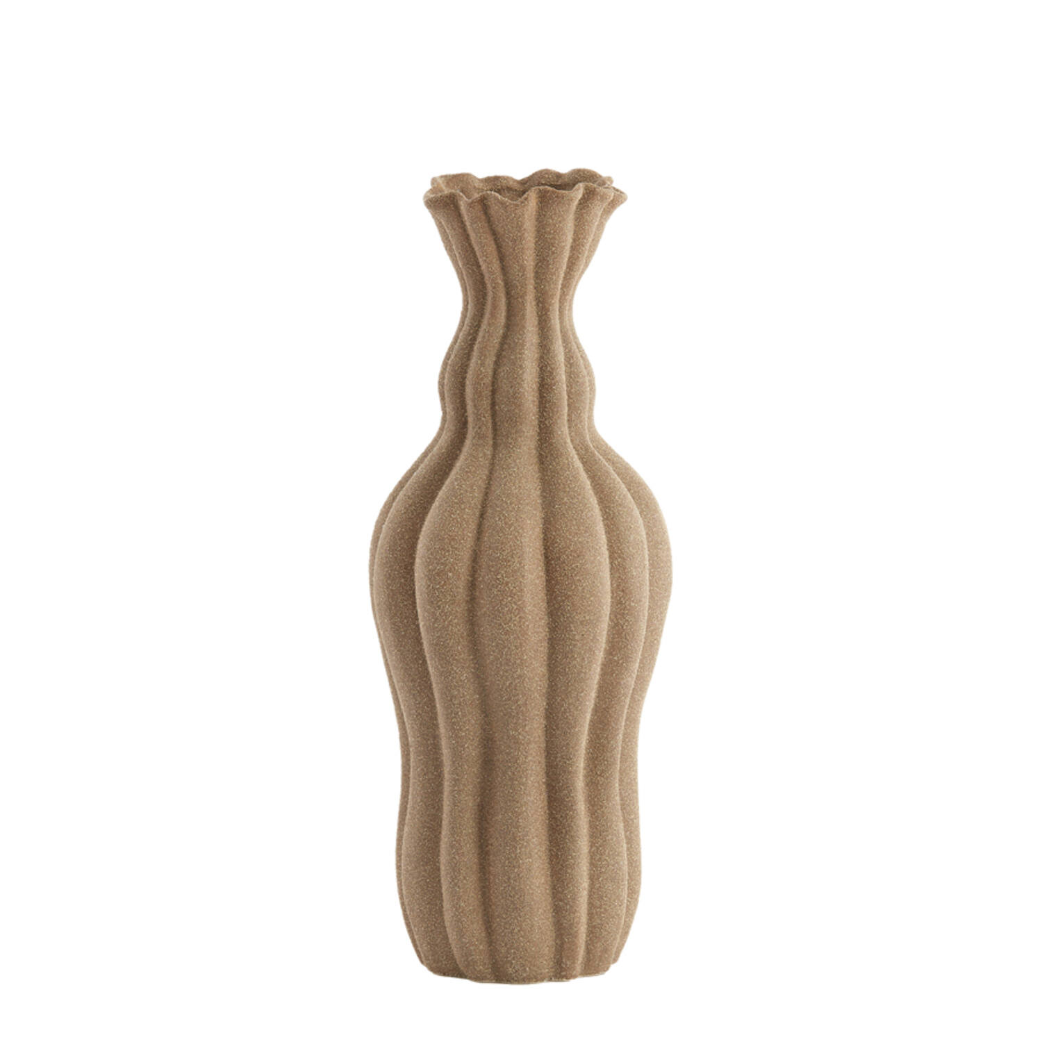 Vase deco Ø17,5x47,5 cm SILVIO ceramics matt brown