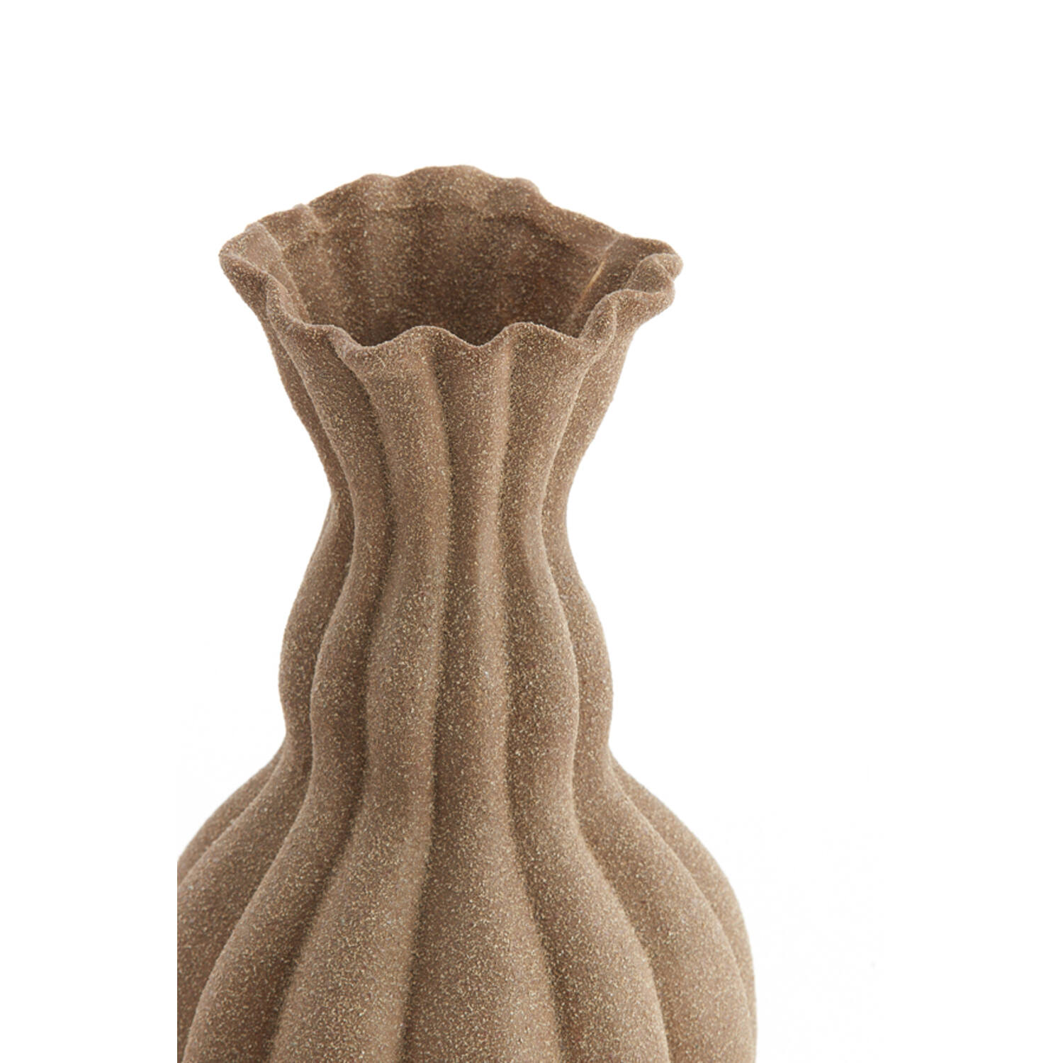 Vase deco Ø17,5x47,5 cm SILVIO ceramics matt brown