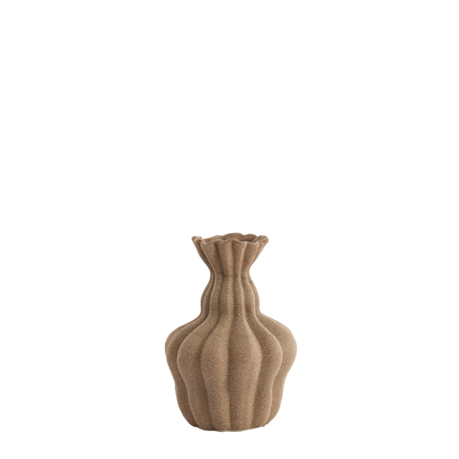 Vaas deco Ø17x26 cm SILVIO keramiek mat bruin