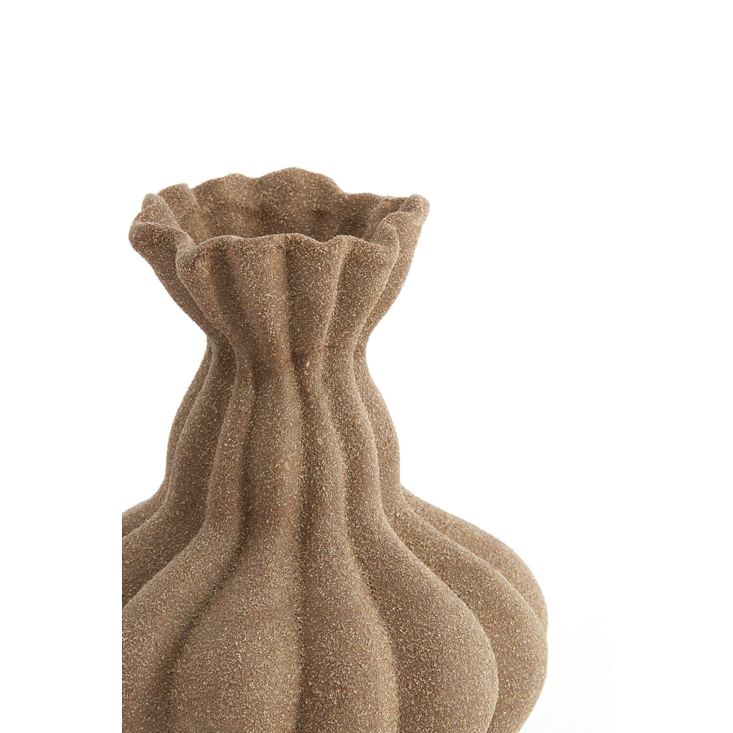 Vaas deco Ø17x26 cm SILVIO keramiek mat bruin