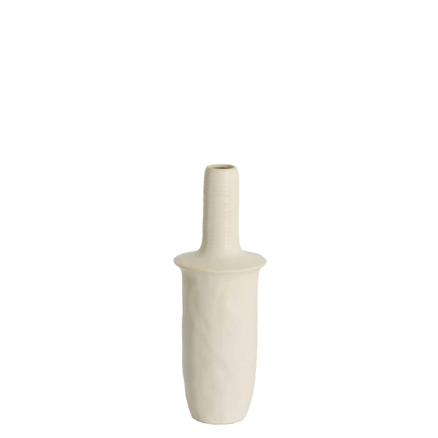 Vaas deco Ø17,5x48,5 cm SENNES keramiek mat crème