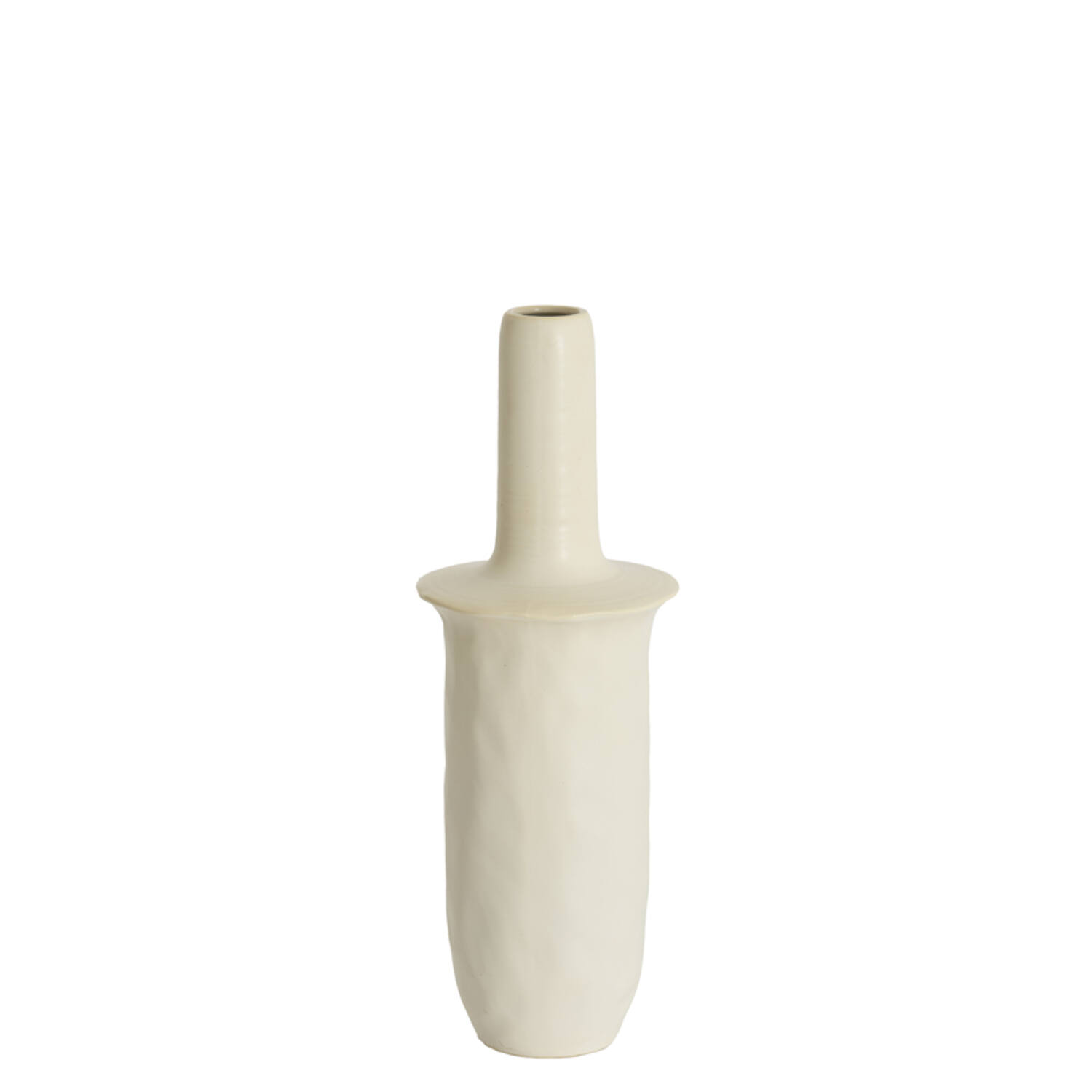 Vaas deco Ø19,5x56 cm SENNES keramiek mat crème