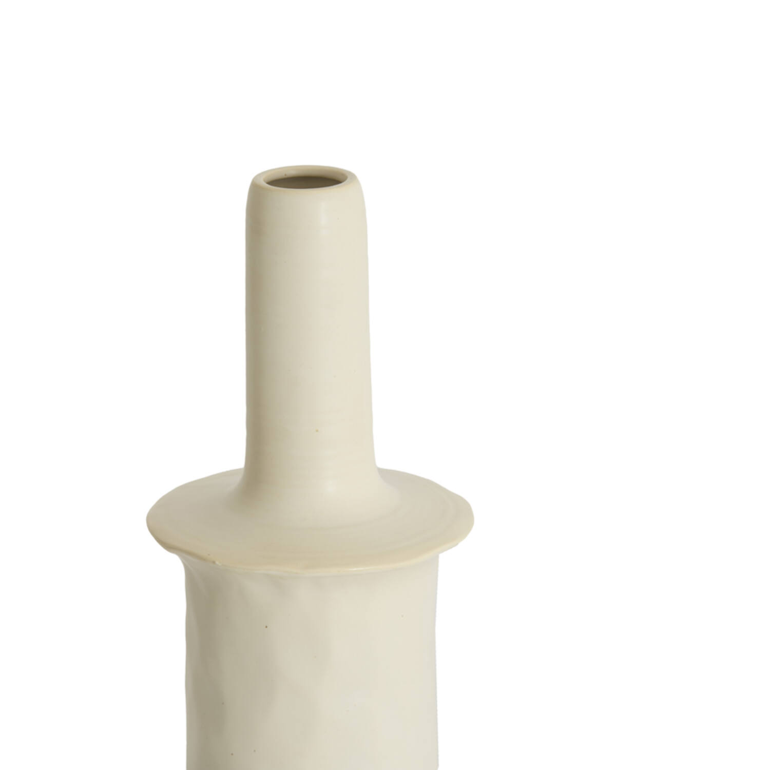 Vaas deco Ø19,5x56 cm SENNES keramiek mat crème
