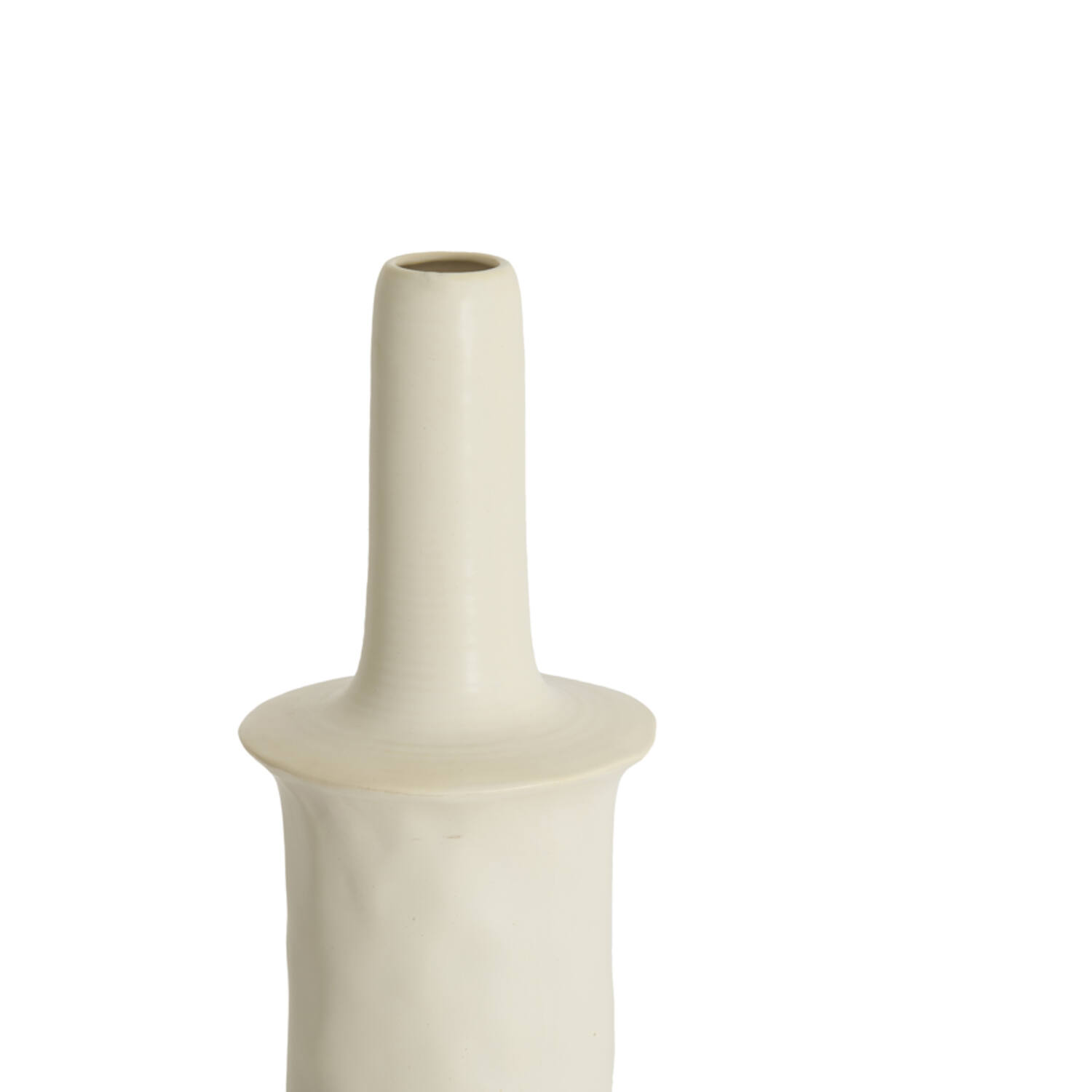 Vaas deco Ø20x65,5 cm SENNES keramiek mat crème