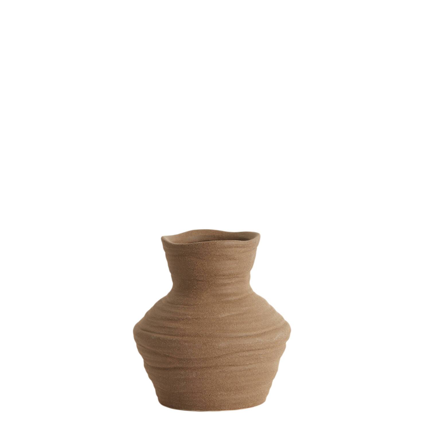 Vaas deco Ø14,5x15,5 cm GRECCIO keramiek mat bruin