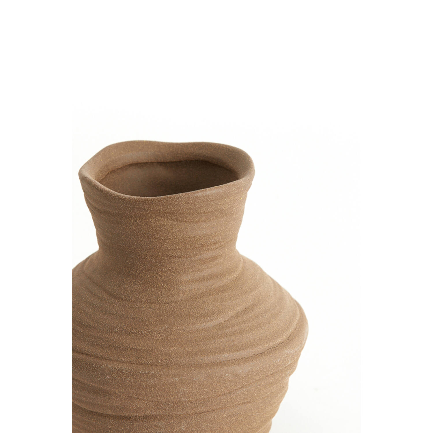 Vaas deco Ø14,5x15,5 cm GRECCIO keramiek mat bruin