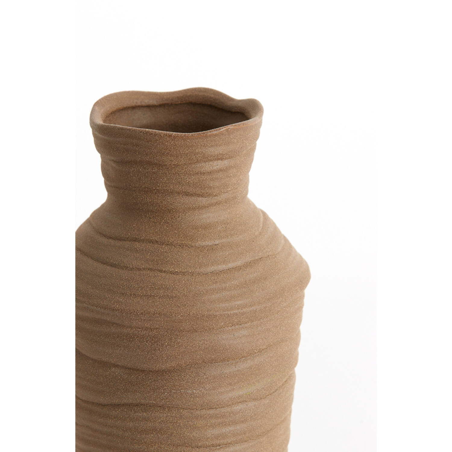 Vaas deco Ø15x28 cm GRECCIO keramiek mat bruin