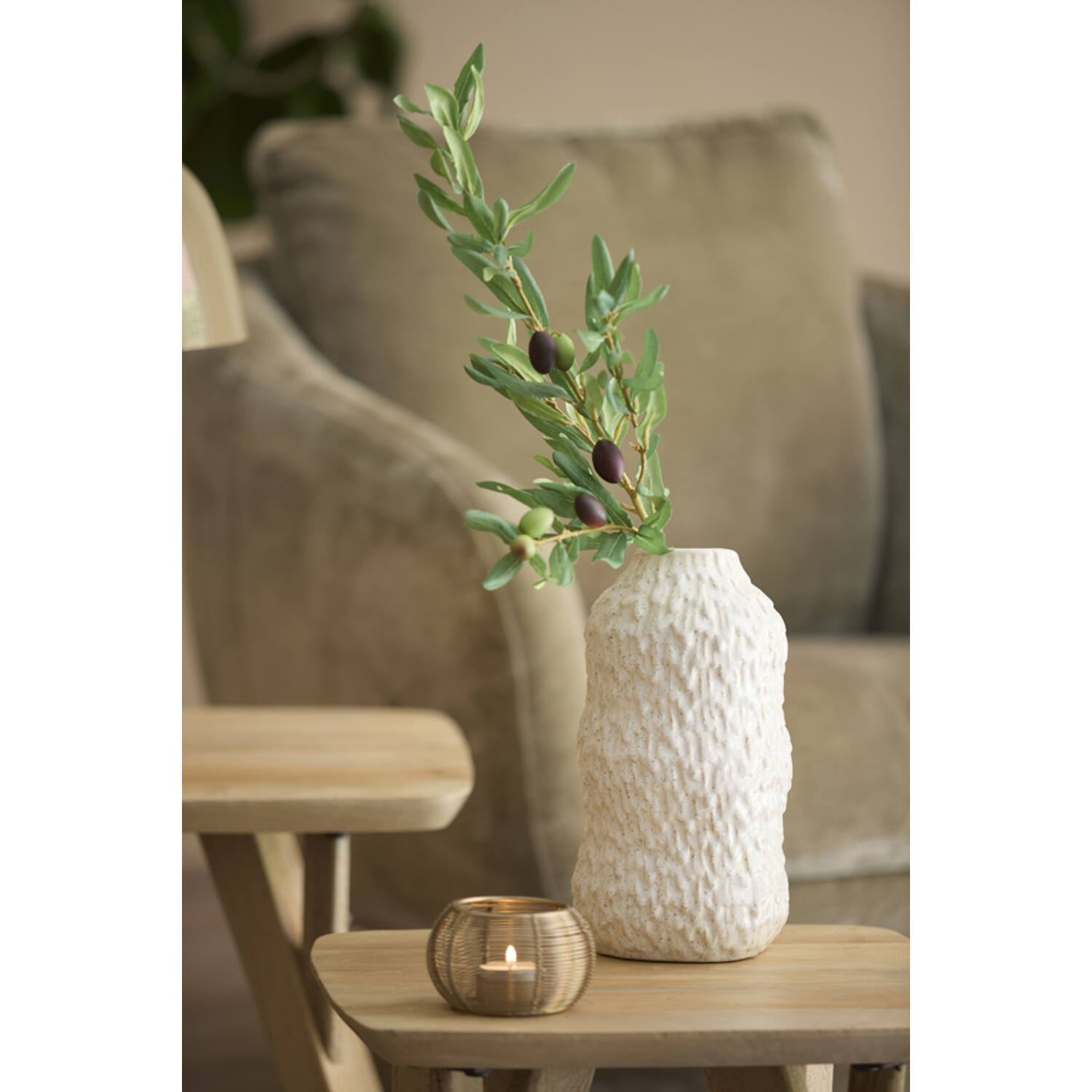 Vaas deco Ø15x28 cm ASOLA keramiek crème