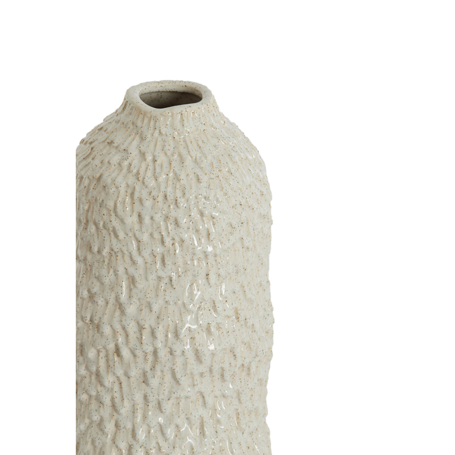 Vaas deco Ø17x35,5 cm ASOLA keramiek crème