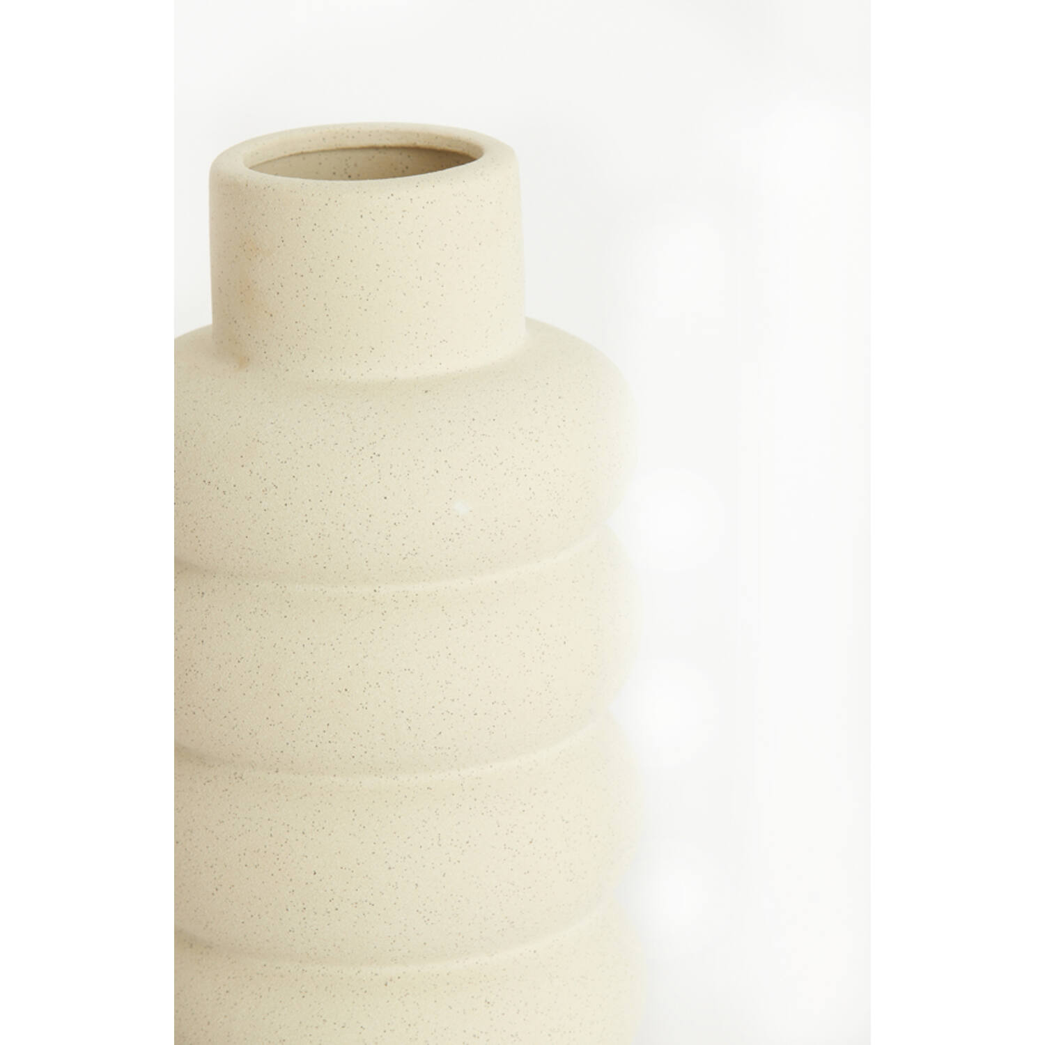 Vaas deco Ø16x29,5 cm TRIORA keramiek mat crème