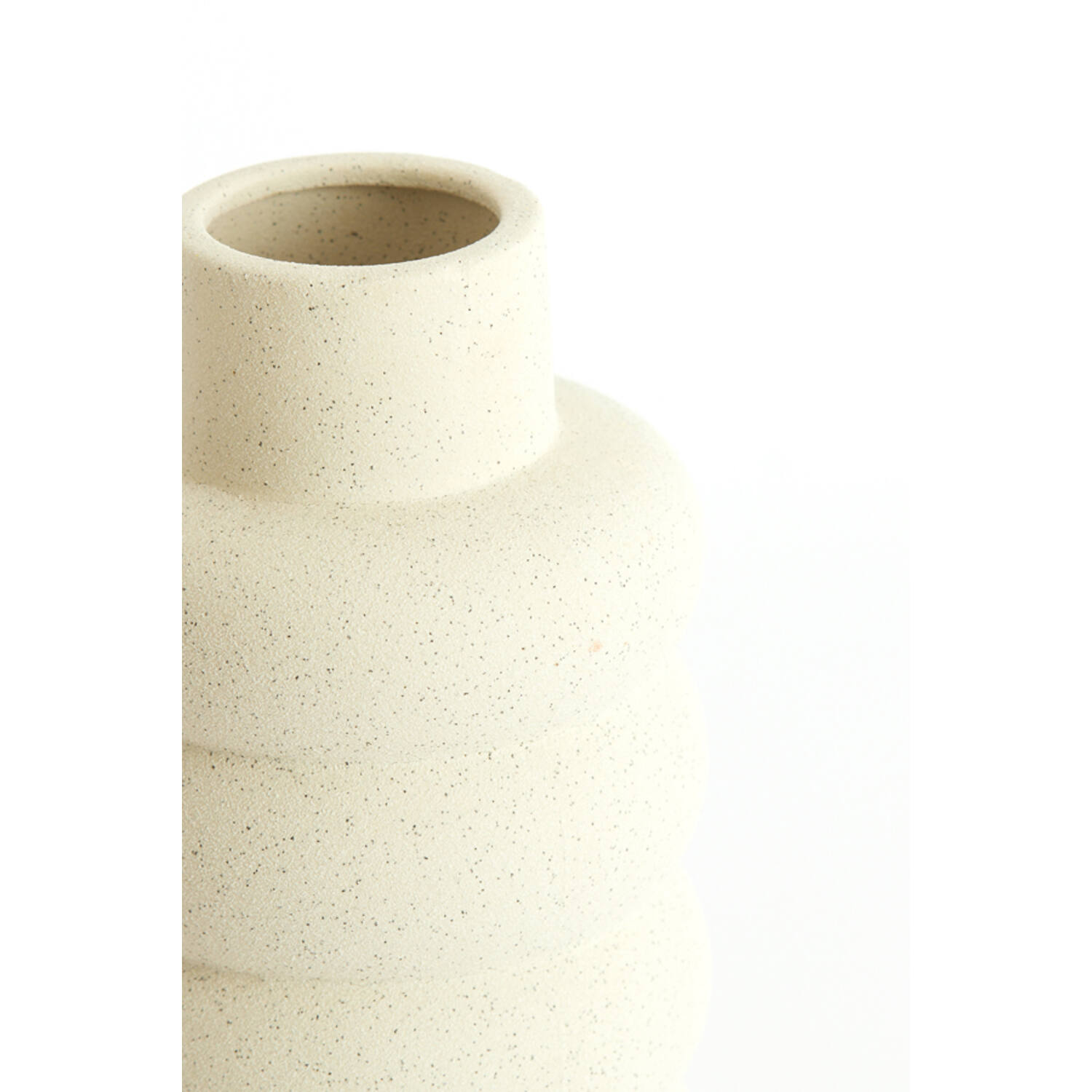 Vaas deco Ø20x42 cm TRIORA keramiek mat crème
