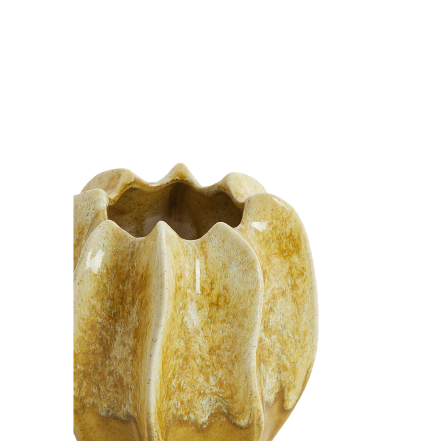 Vase deco Ø14,5x16 cm NILO ceramics ocher yellow-brown