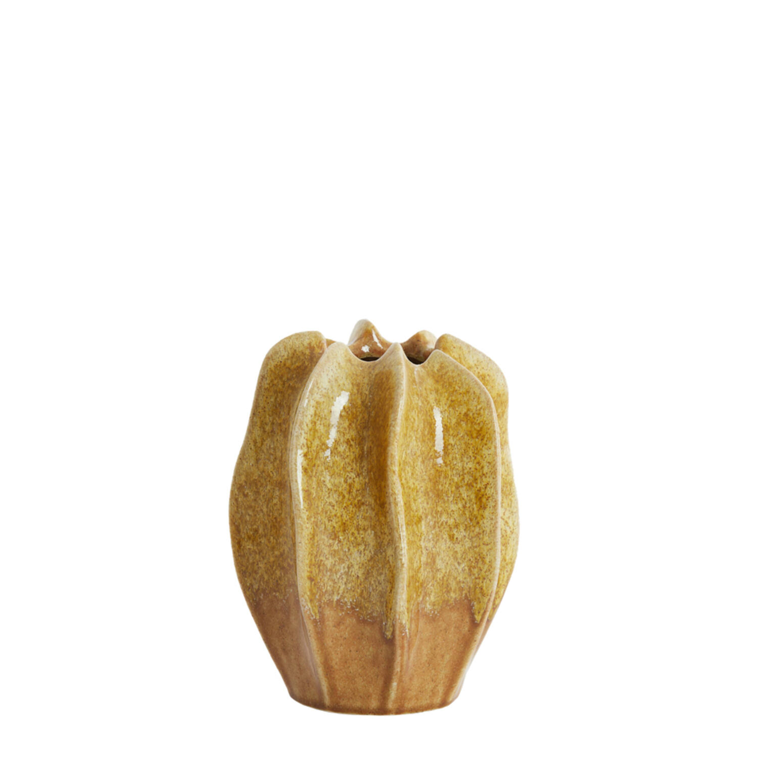 Vase deco Ø17,5x23 cm NILO ceramics ocher yellow-brown