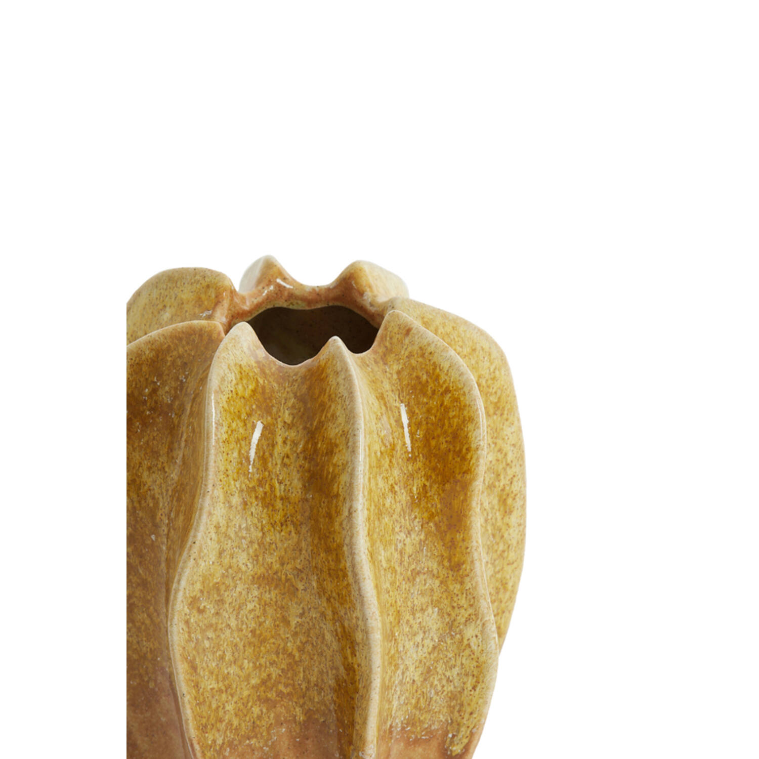 Vase deco Ø17,5x23 cm NILO ceramics ocher yellow-brown