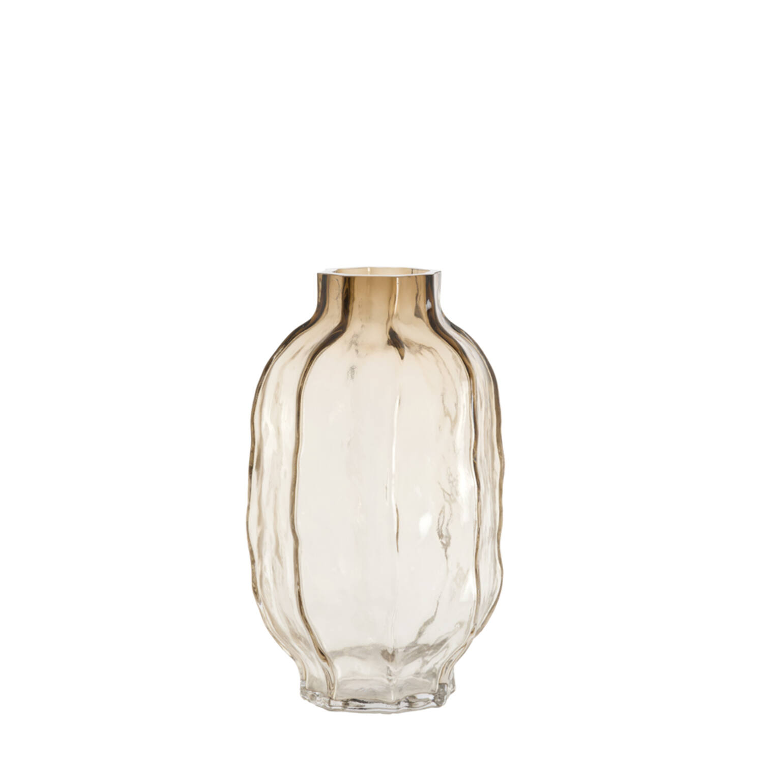 Vase Ø25x44,5 cm TEJEDA glass clear light brown