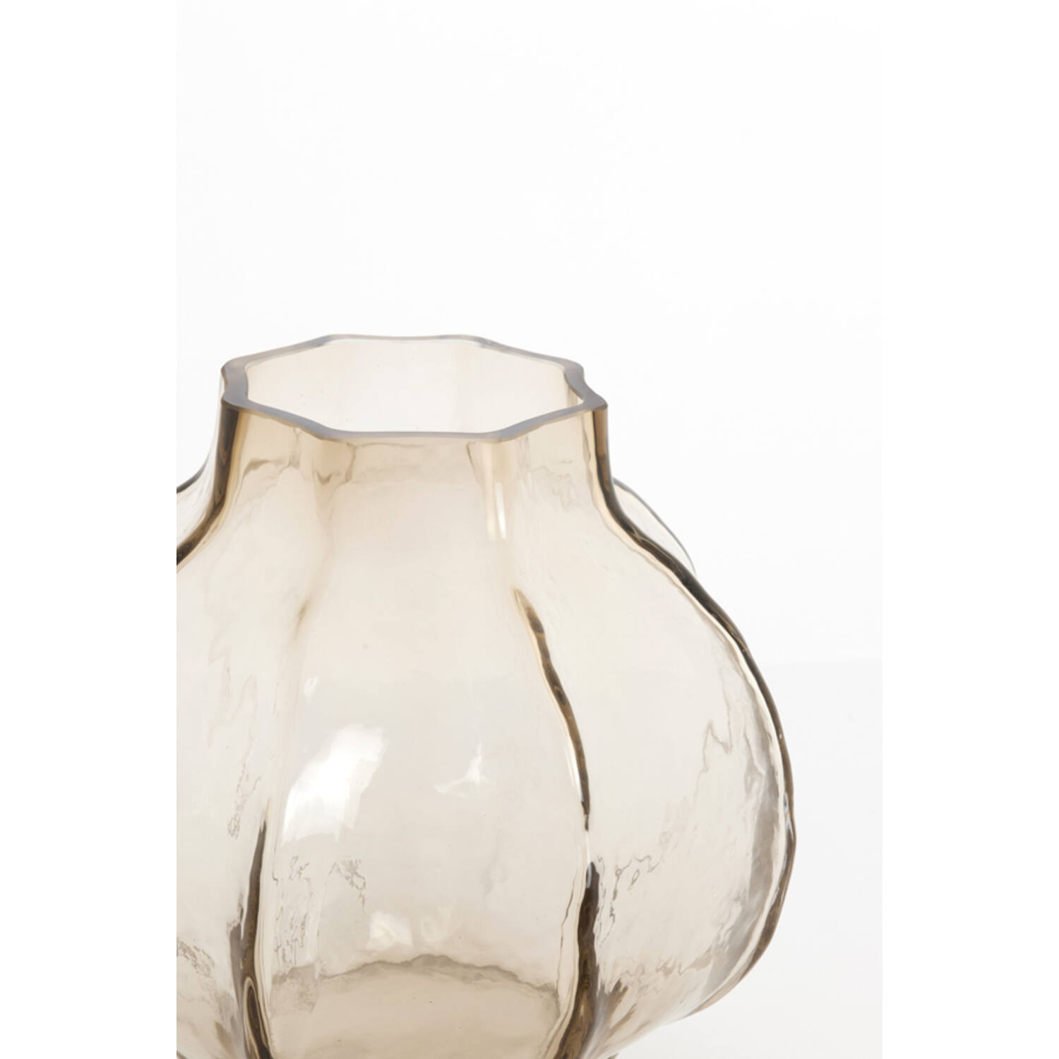 Vase Ø32,5x32 cm TEJEDA glass clear light brown