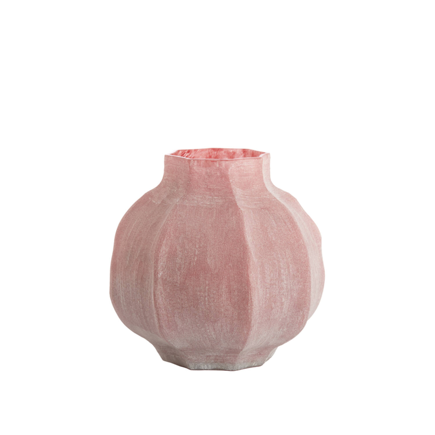 Vase Ø32,5x32 cm TEJEDA glass dark pink