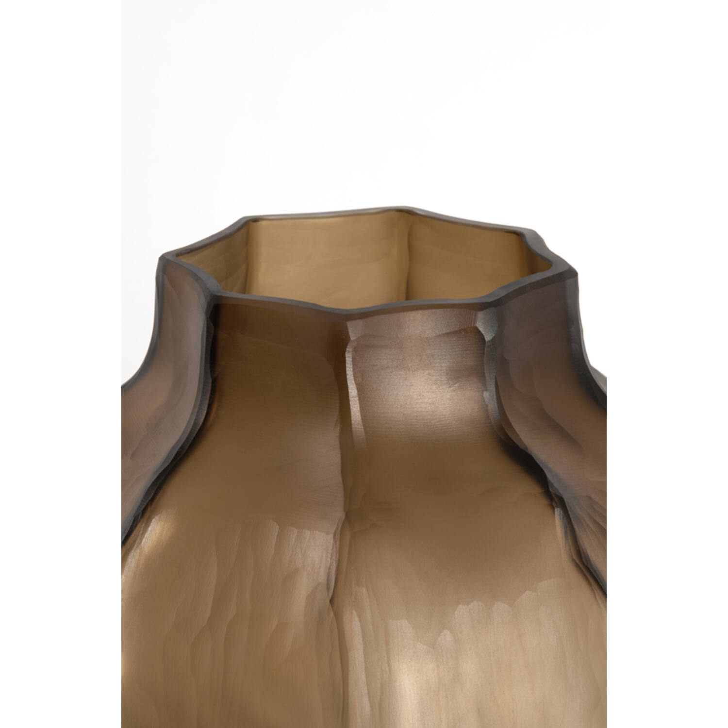 Vase Ø32,5x32 cm TEJEDA glass matt dark brown