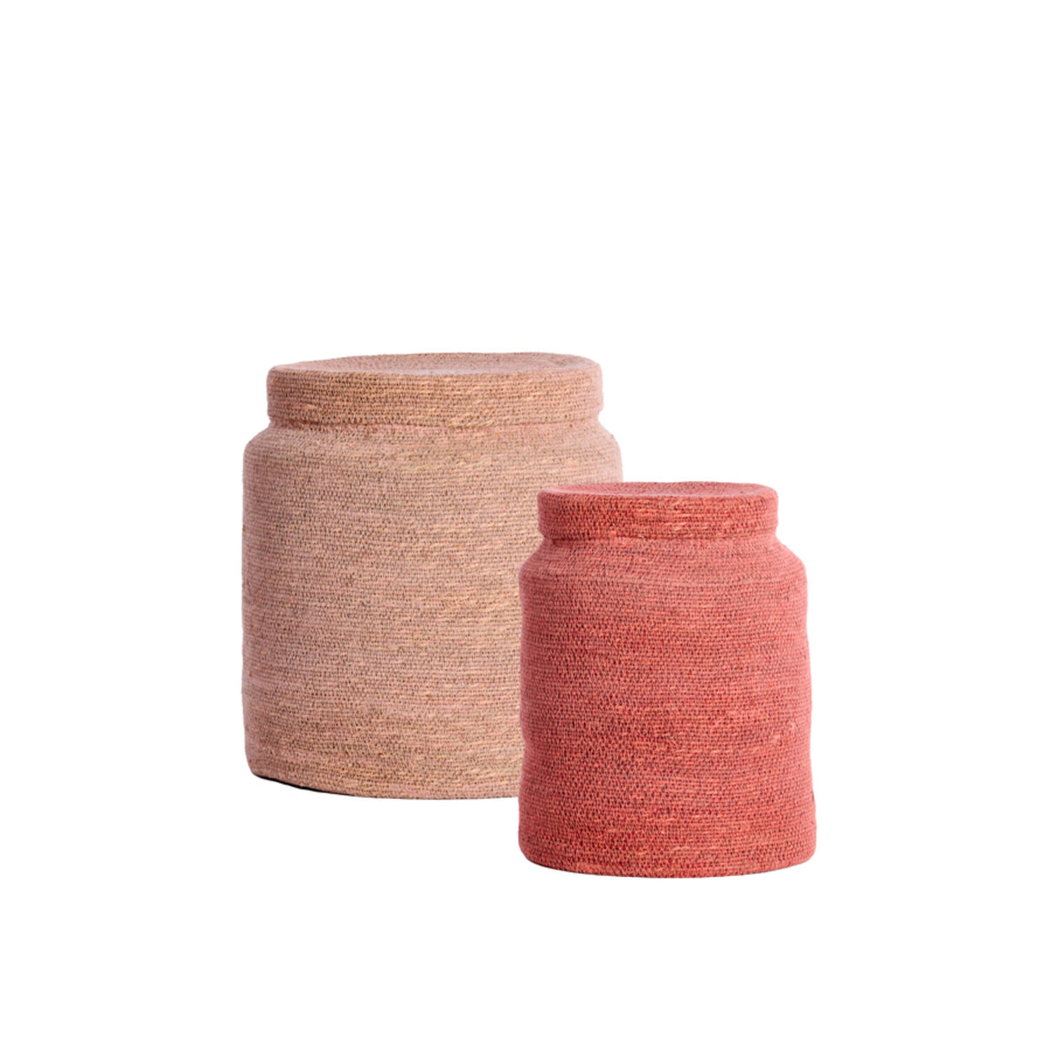Basket S/2 Ø25x32,5+Ø33x38 cm BETANIA seagrass light pnk+pnk