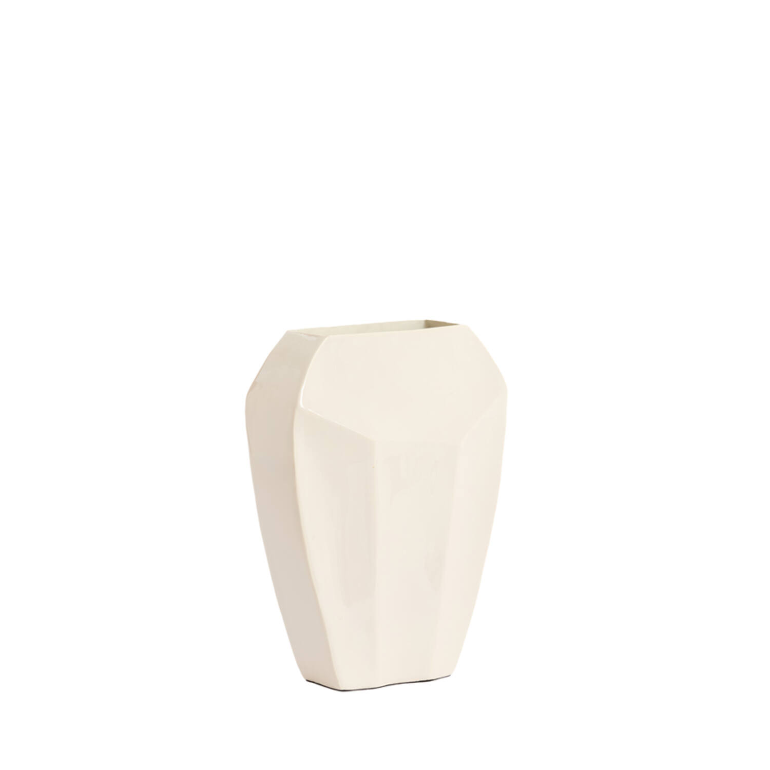 Vase deco 25x11x34 cm CORDOBA shiny cream