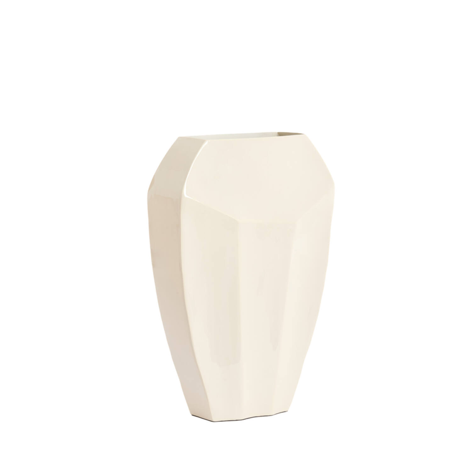 Vaas deco 30x13x45 cm CORDOBA glans crème