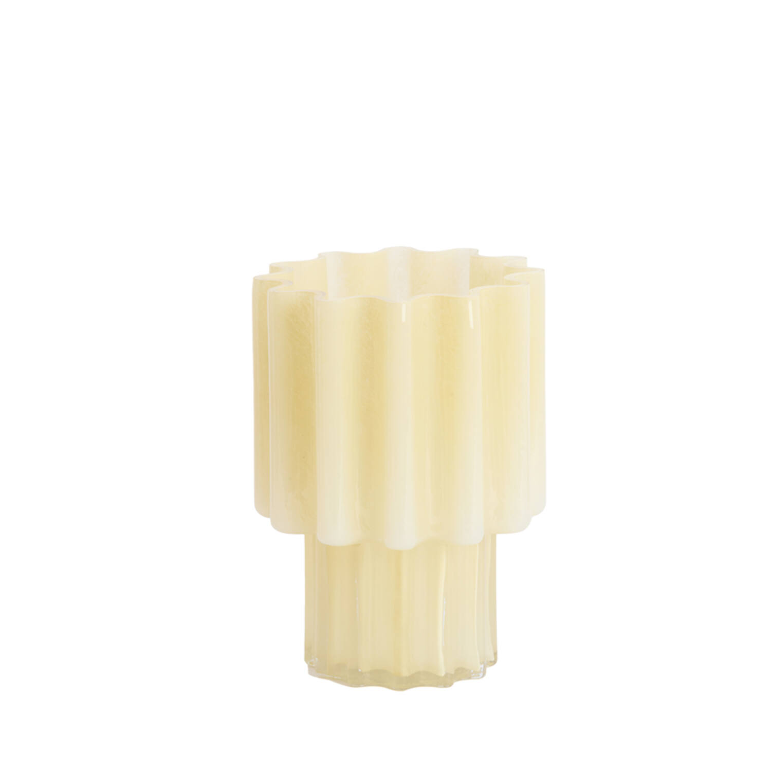 Vase Ø18x25 cm KOYARI glass cream