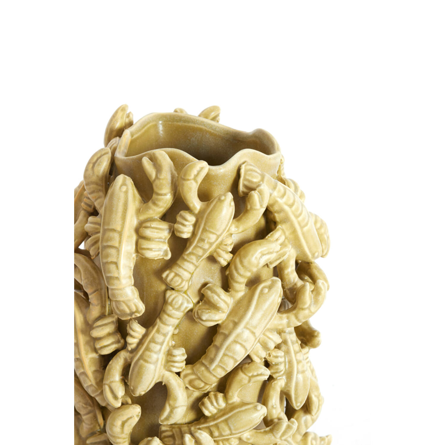Vase deco 21x20x31 cm LOBSTER ceramics matt olive green