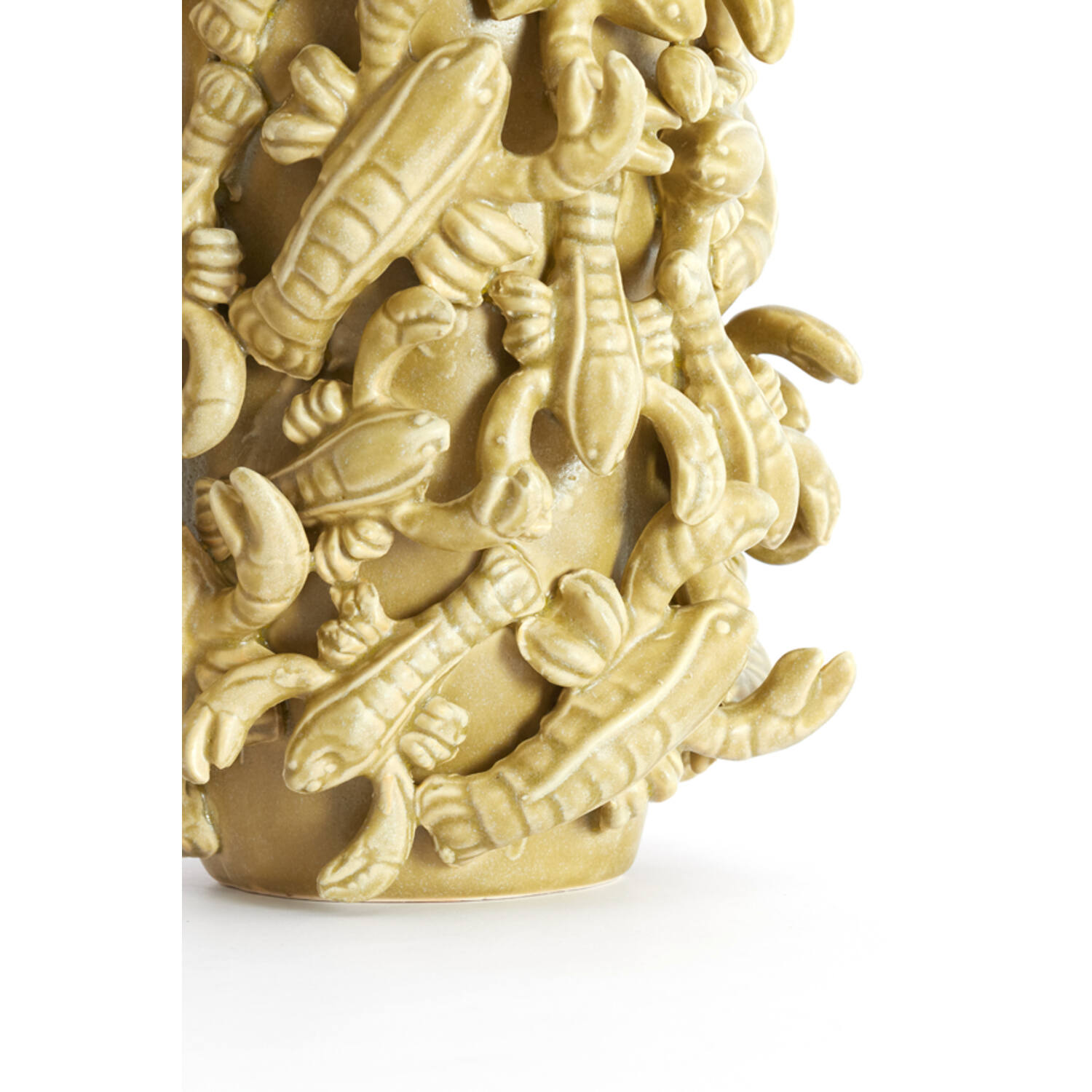 Vase deco 21x20x31 cm LOBSTER ceramics matt olive green