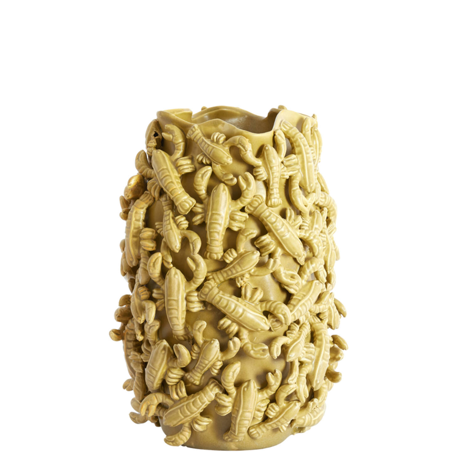 Vase deco 31,5x30,5x45,5 cm LOBSTER ceramics mtt olive green