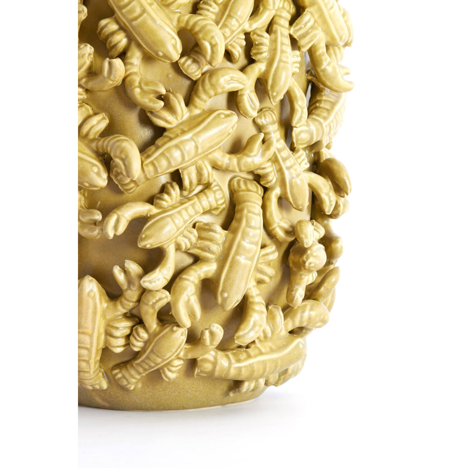 Vase deco 31,5x30,5x45,5 cm LOBSTER ceramics mtt olive green