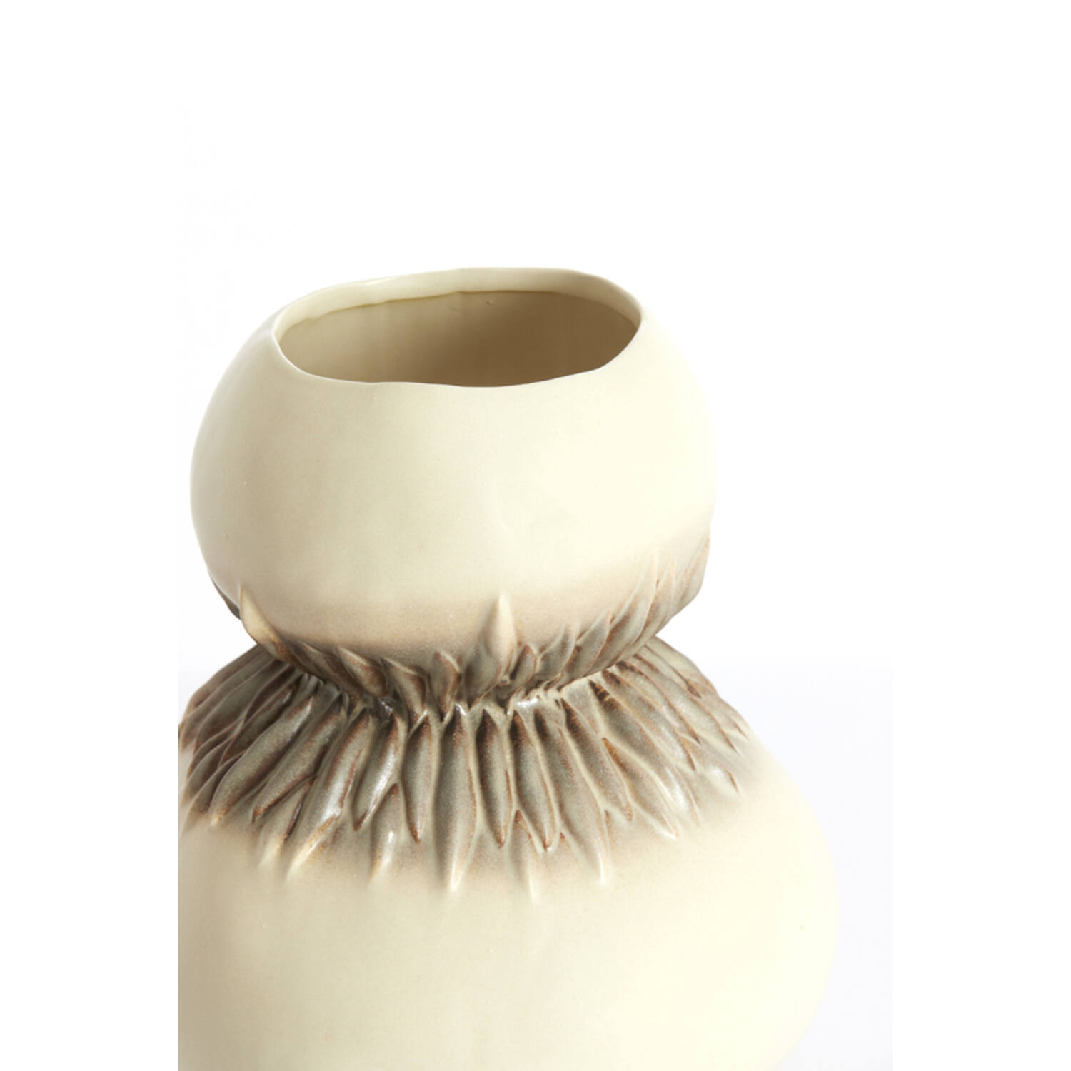 Vase deco Ø23,5x29,5 cm AVERA ceramics cream-brown