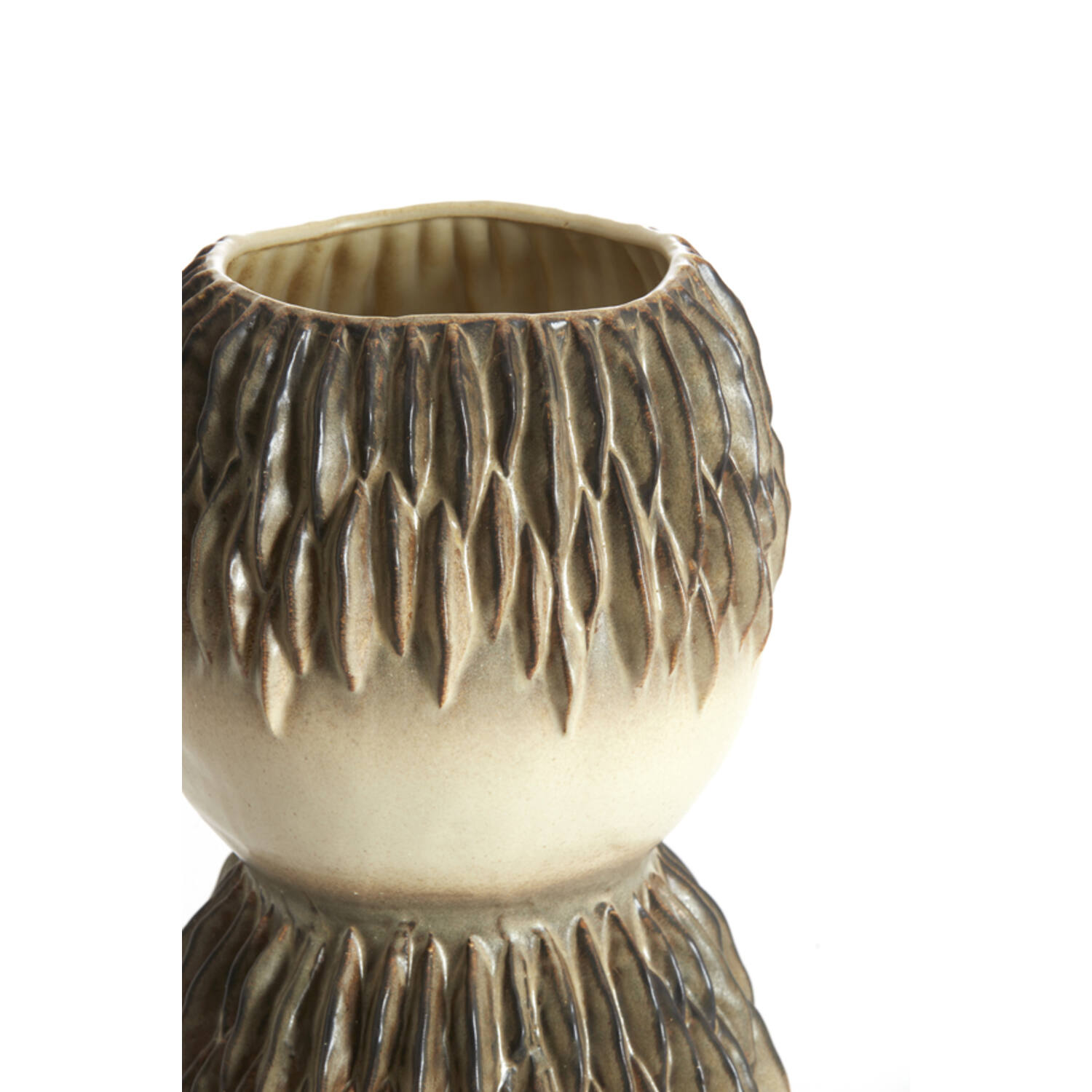 Vaas deco Ø26x55 cm AVERA keramiek terra-grijs