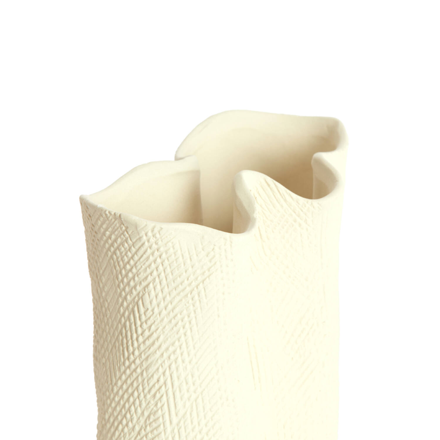 Vaas deco 19,5x10,5x18,5 cm FLOVILLA keramiek crème
