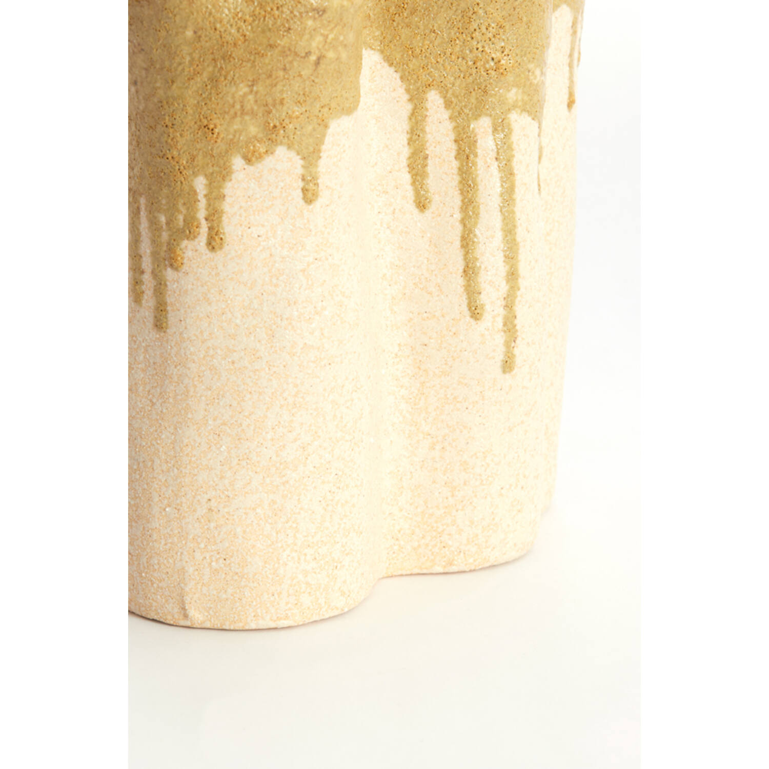 Vase deco 19,5x10,5x18,5 cm FLOVILLA ceramics cream+oliv grn