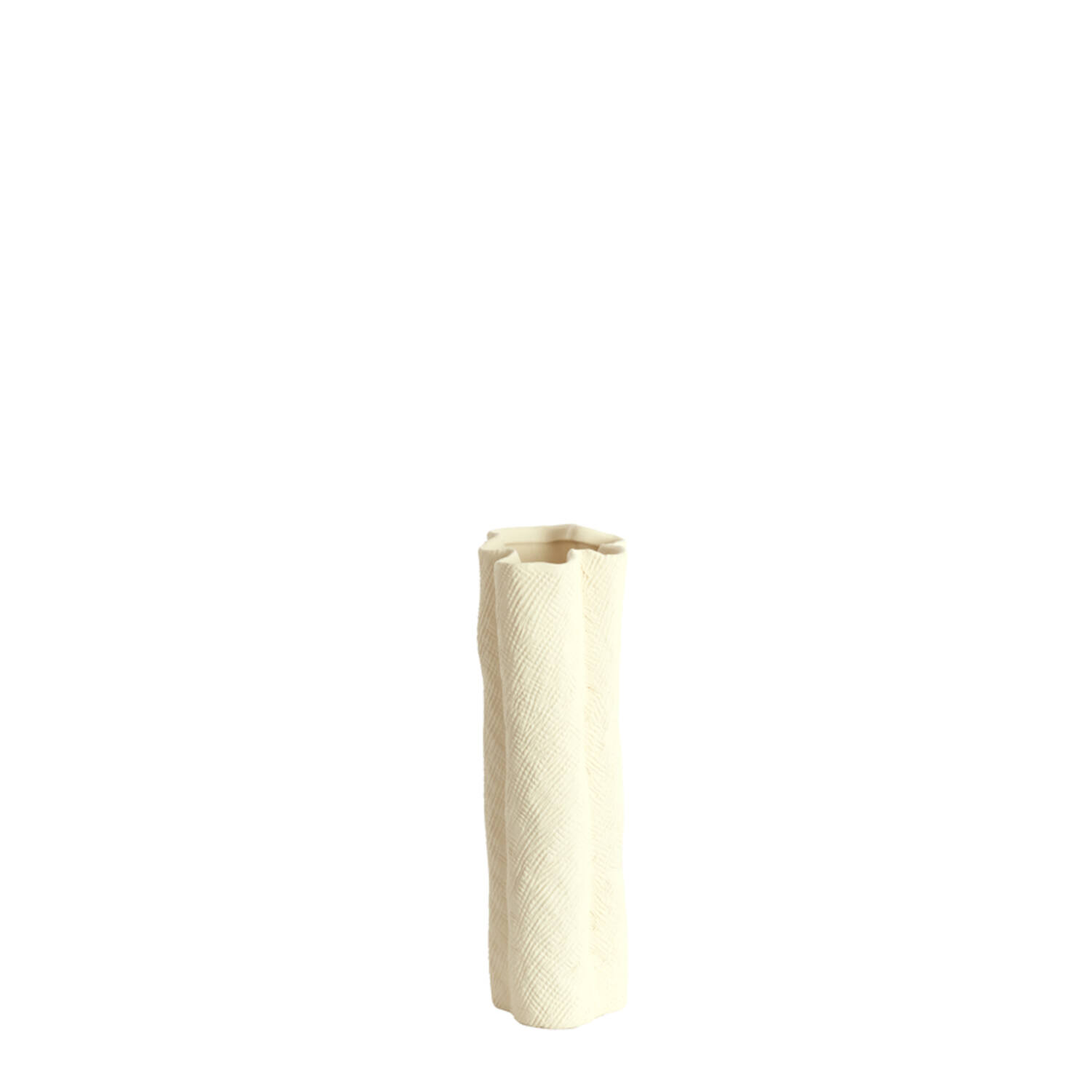 Vaas deco 12x9,5x30 cm FLOVILLA keramiek crème