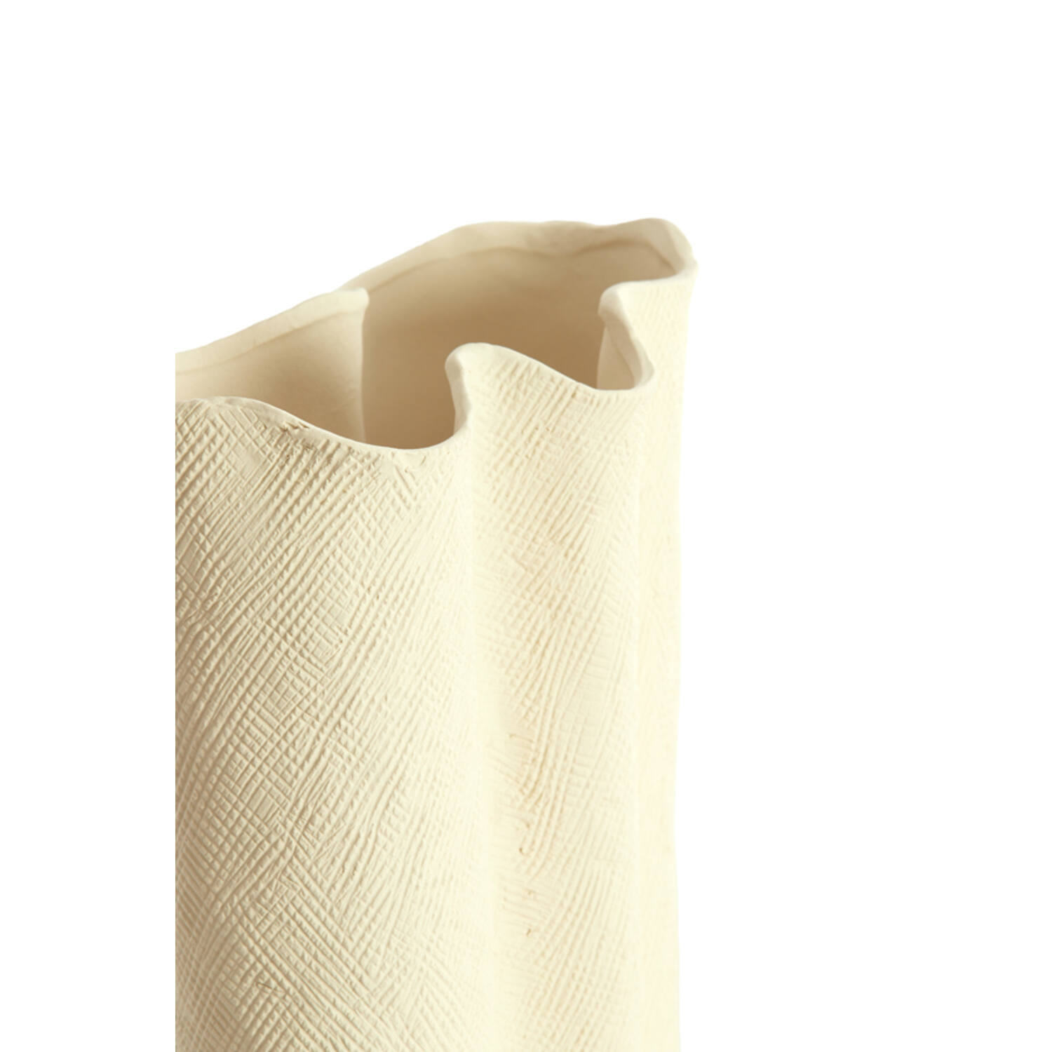 Vaas deco 12x9,5x30 cm FLOVILLA keramiek crème