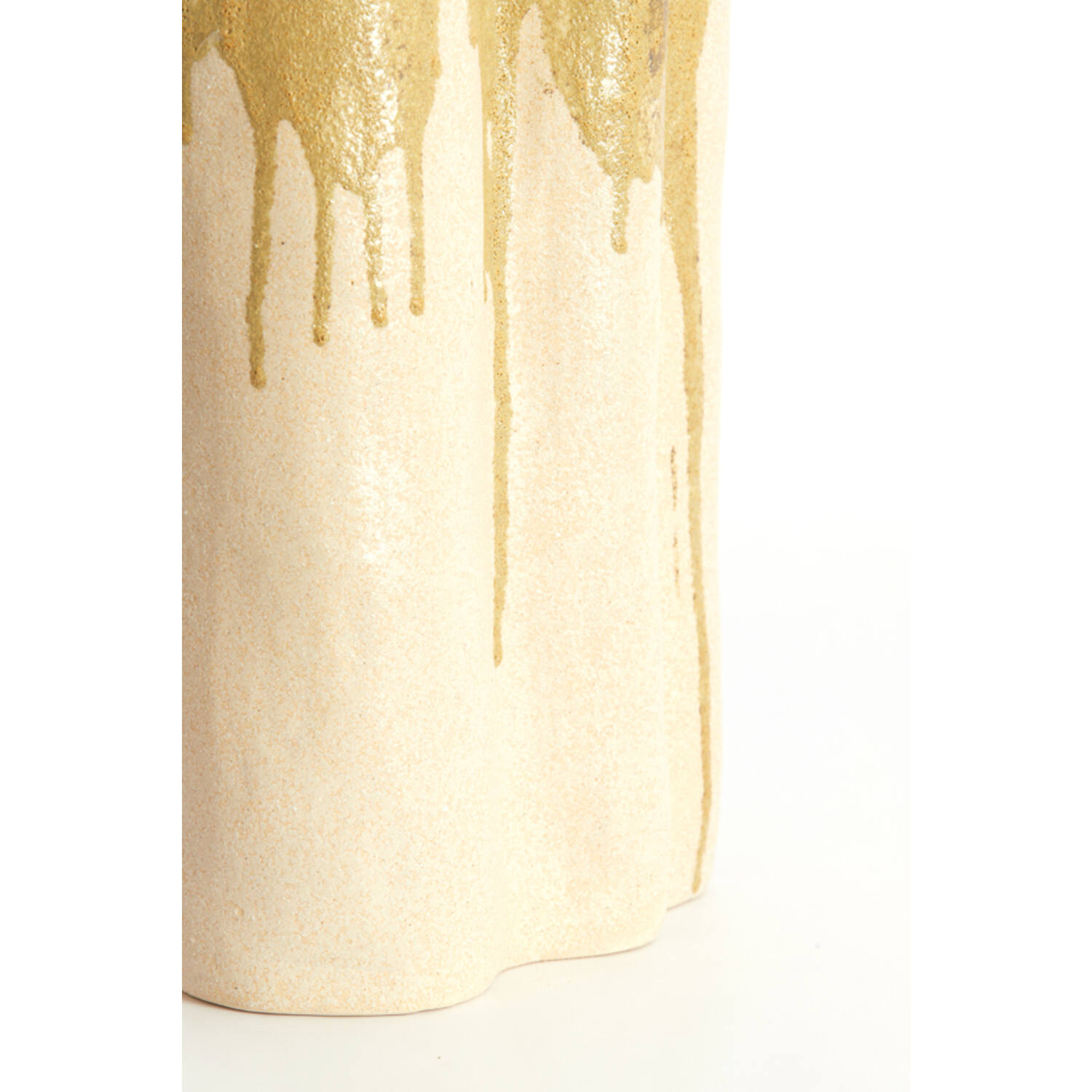 Vase deco 12x9,5x30 cm FLOVILLA ceramics cream+olive green