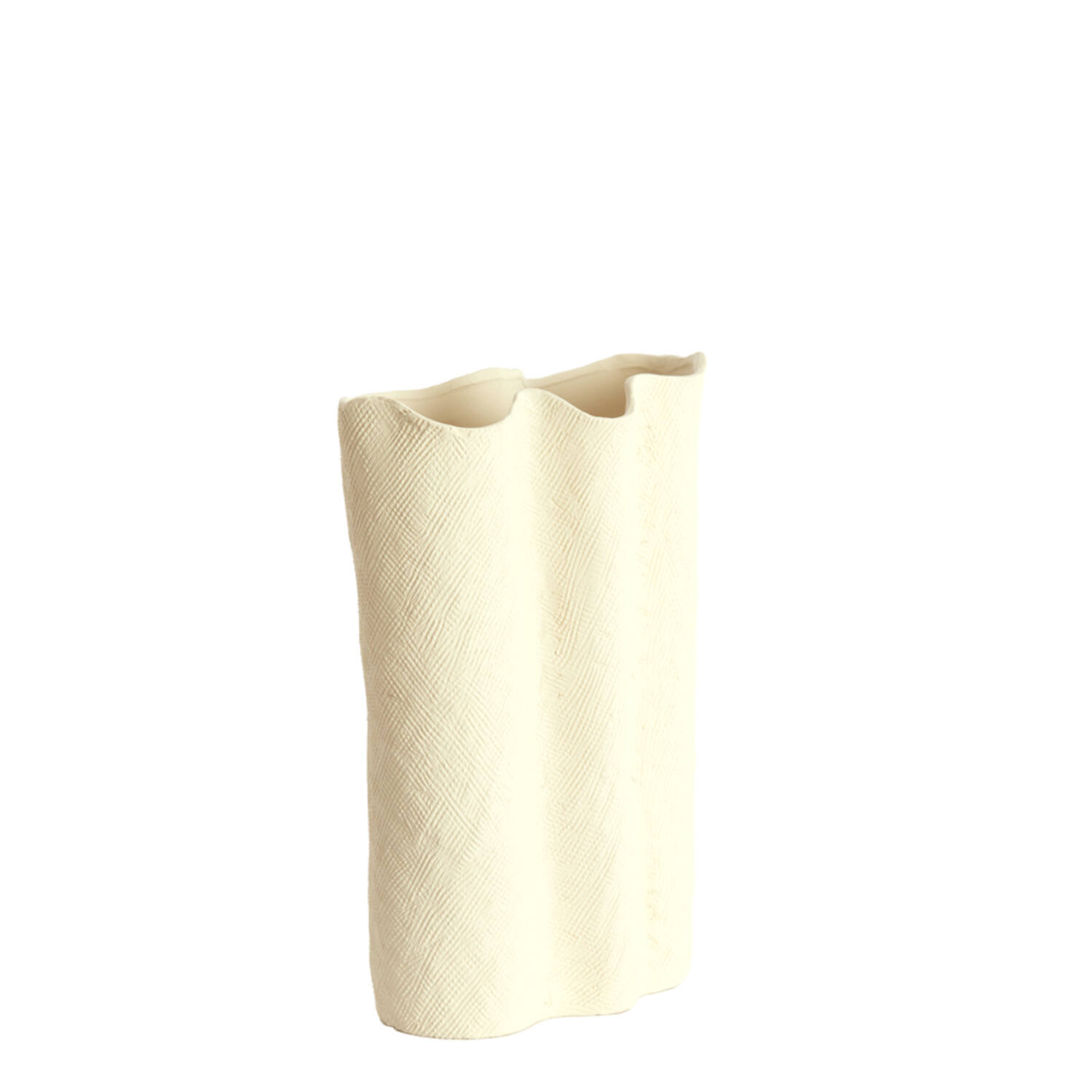 Vaas deco 26x14x40 cm FLOVILLA keramiek crème