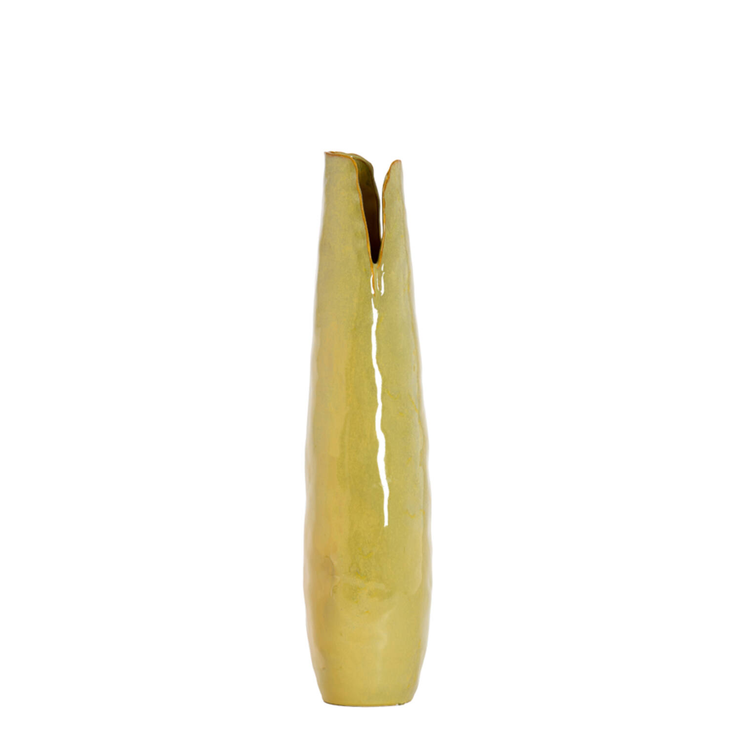 Vase deco 19x18,5x77,5 cm MESA ceramics olive green-brown