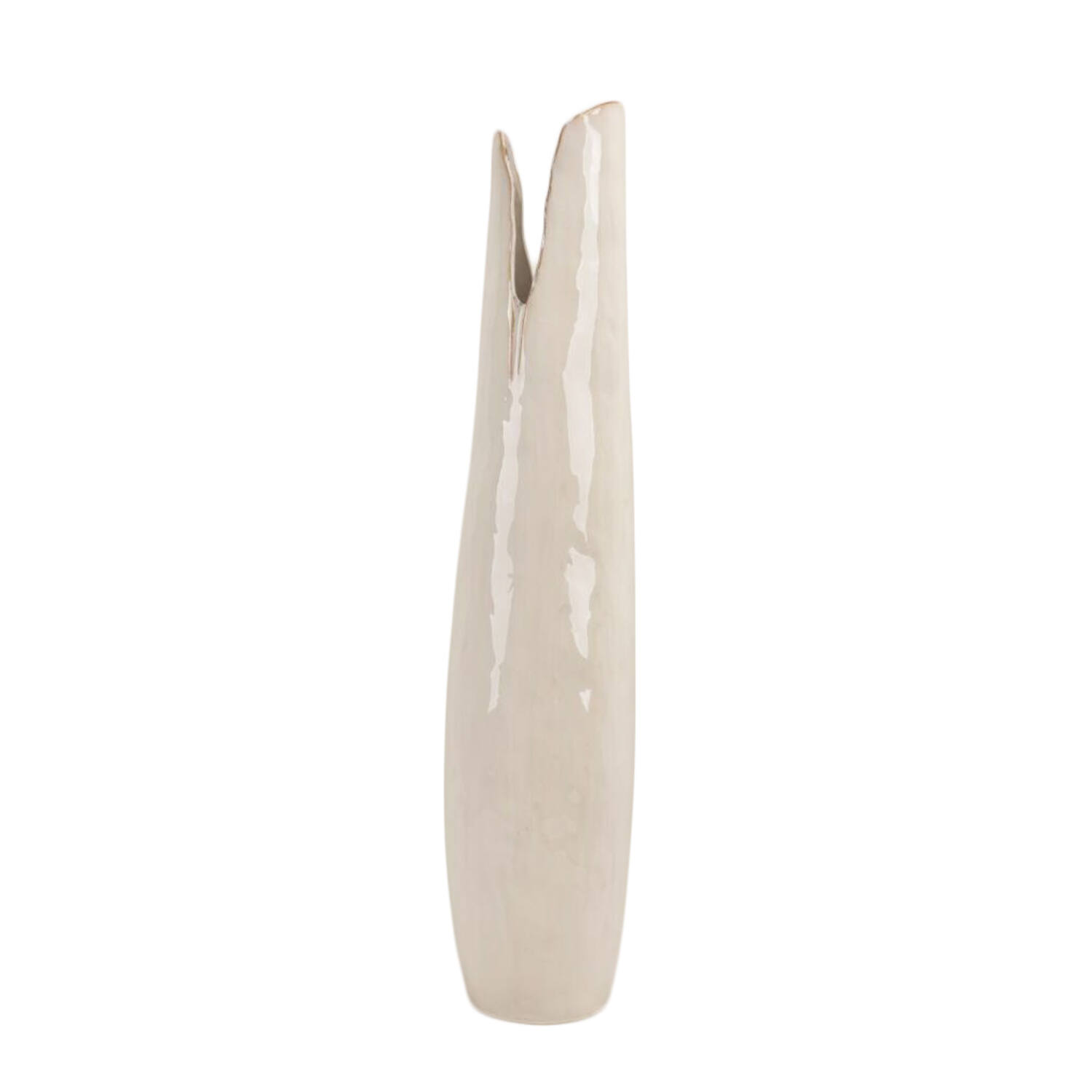 Vase deco 19x18,5x77,5 cm MESA ceramics shiny cream